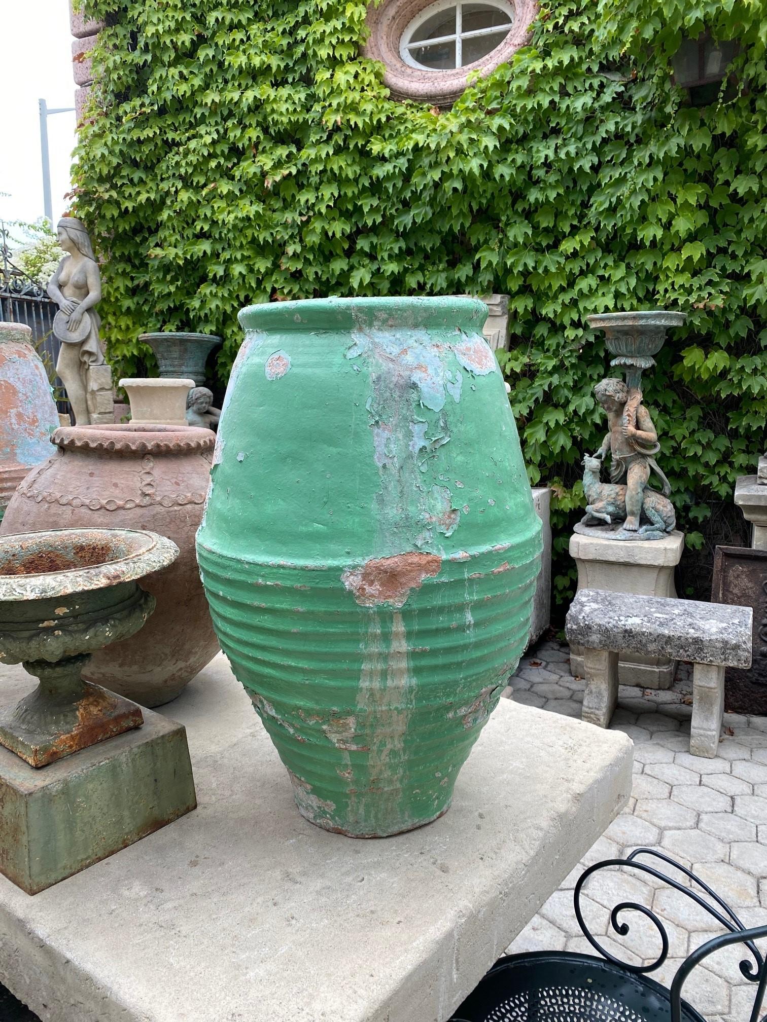 Pair Antique terracotta Rustic Farm Olive Oil Jar Garden Urn pot planter LA CA 5