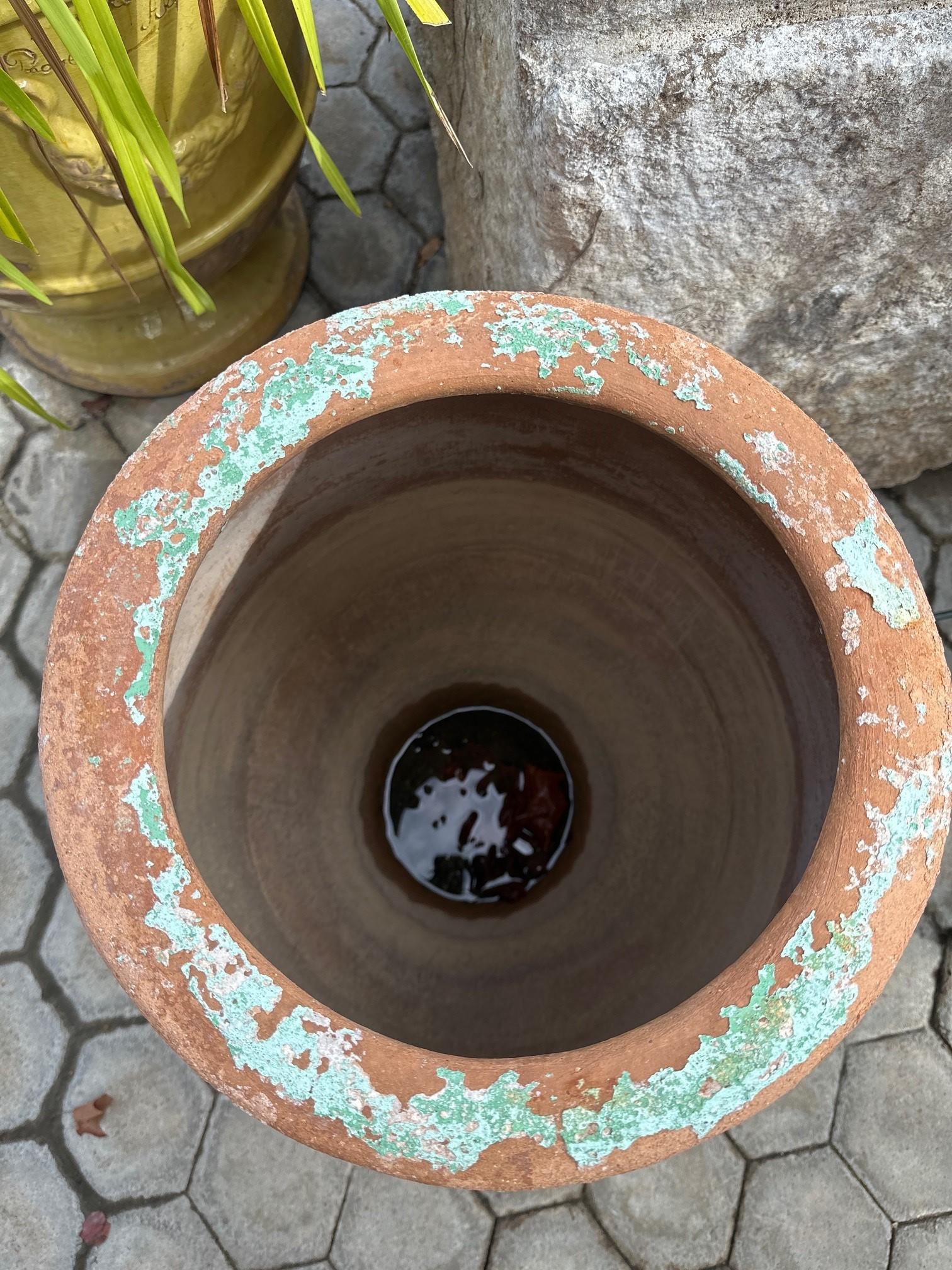 Pair Antique terracotta Rustic Farm Olive Oil Jar Garden Urn pot planter LA CA 2
