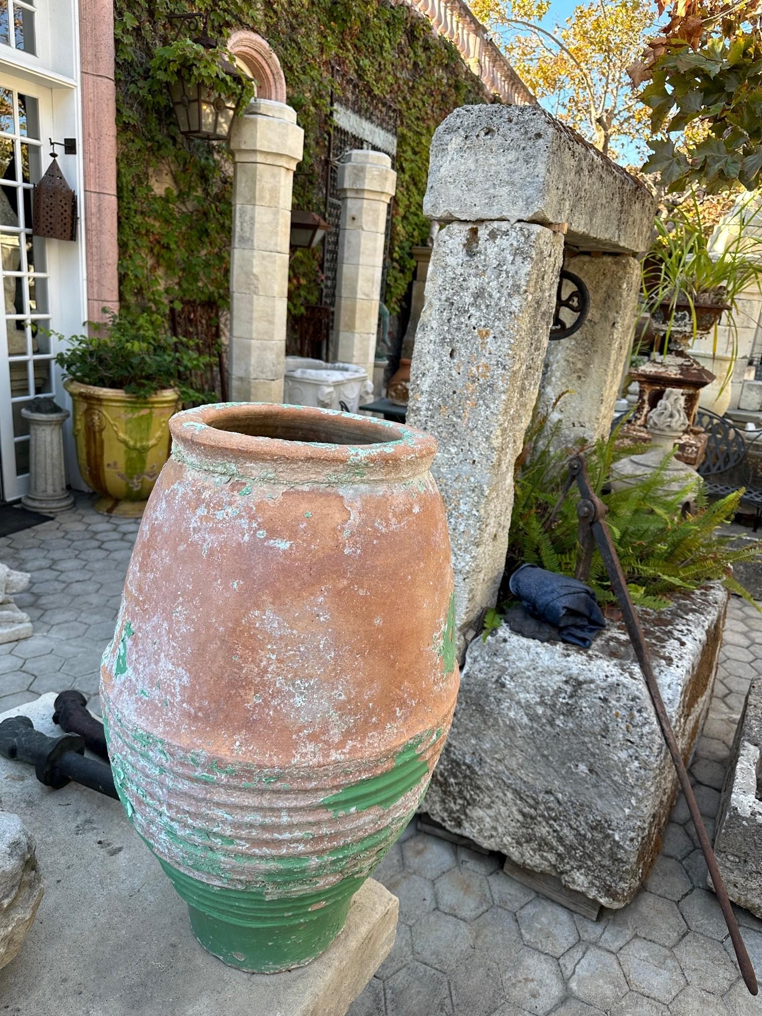 Pair Antique terracotta Rustic Farm Olive Oil Jar Garden Urn pot planter LA CA 6