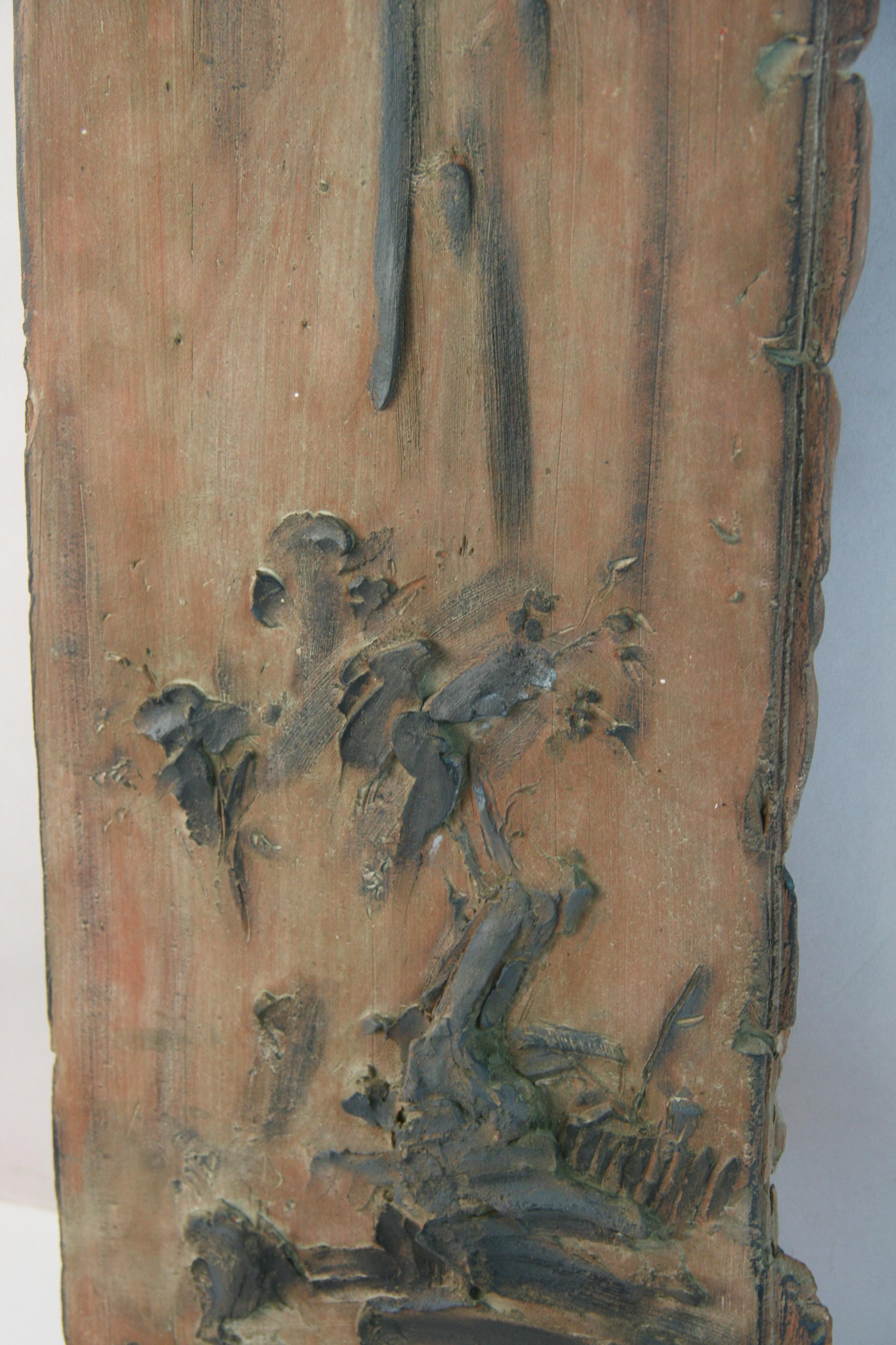 Japanese Pair Antique  Terracotta Wall Panels For Sale 8