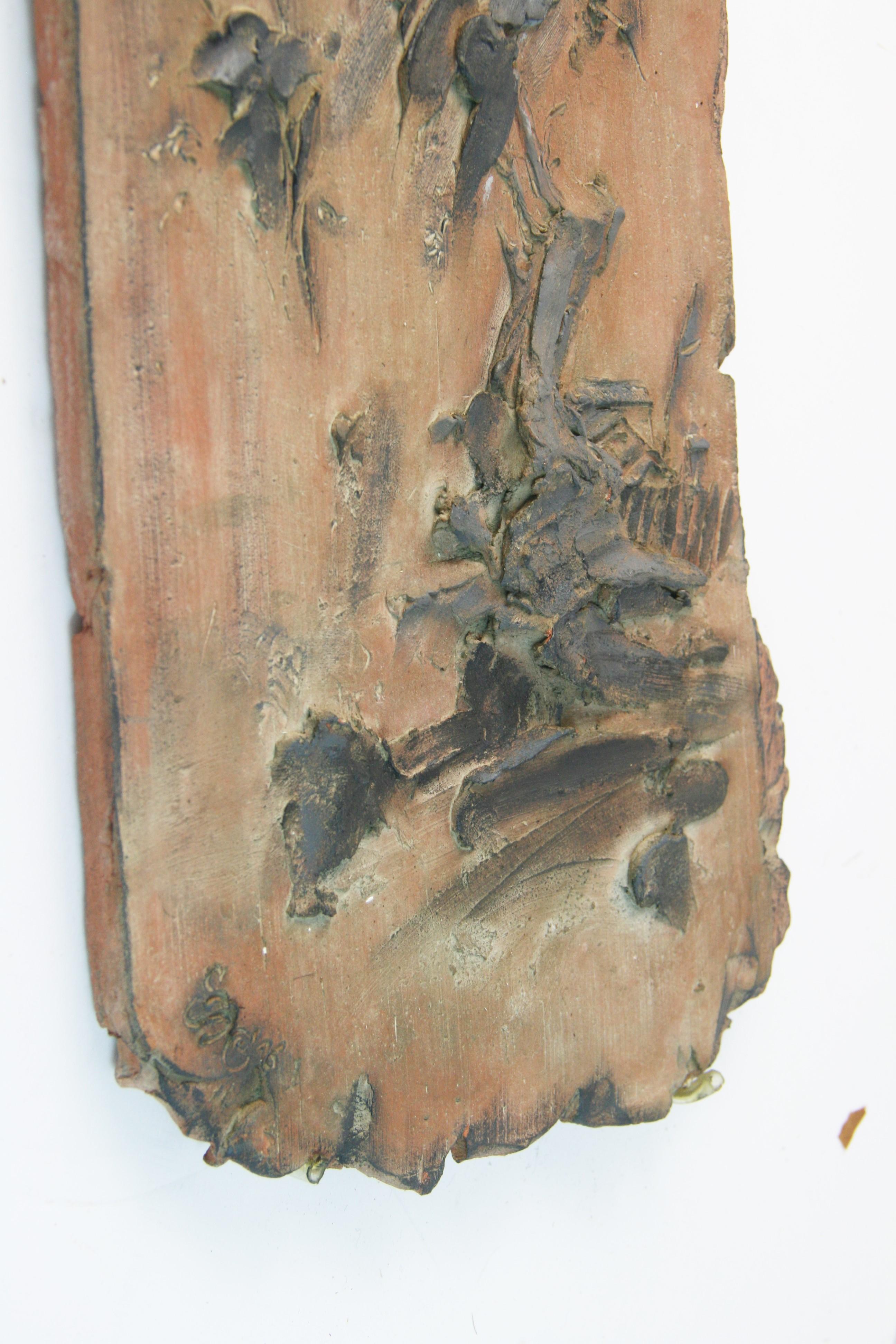 Japanese Pair Antique  Terracotta Wall Panels For Sale 11