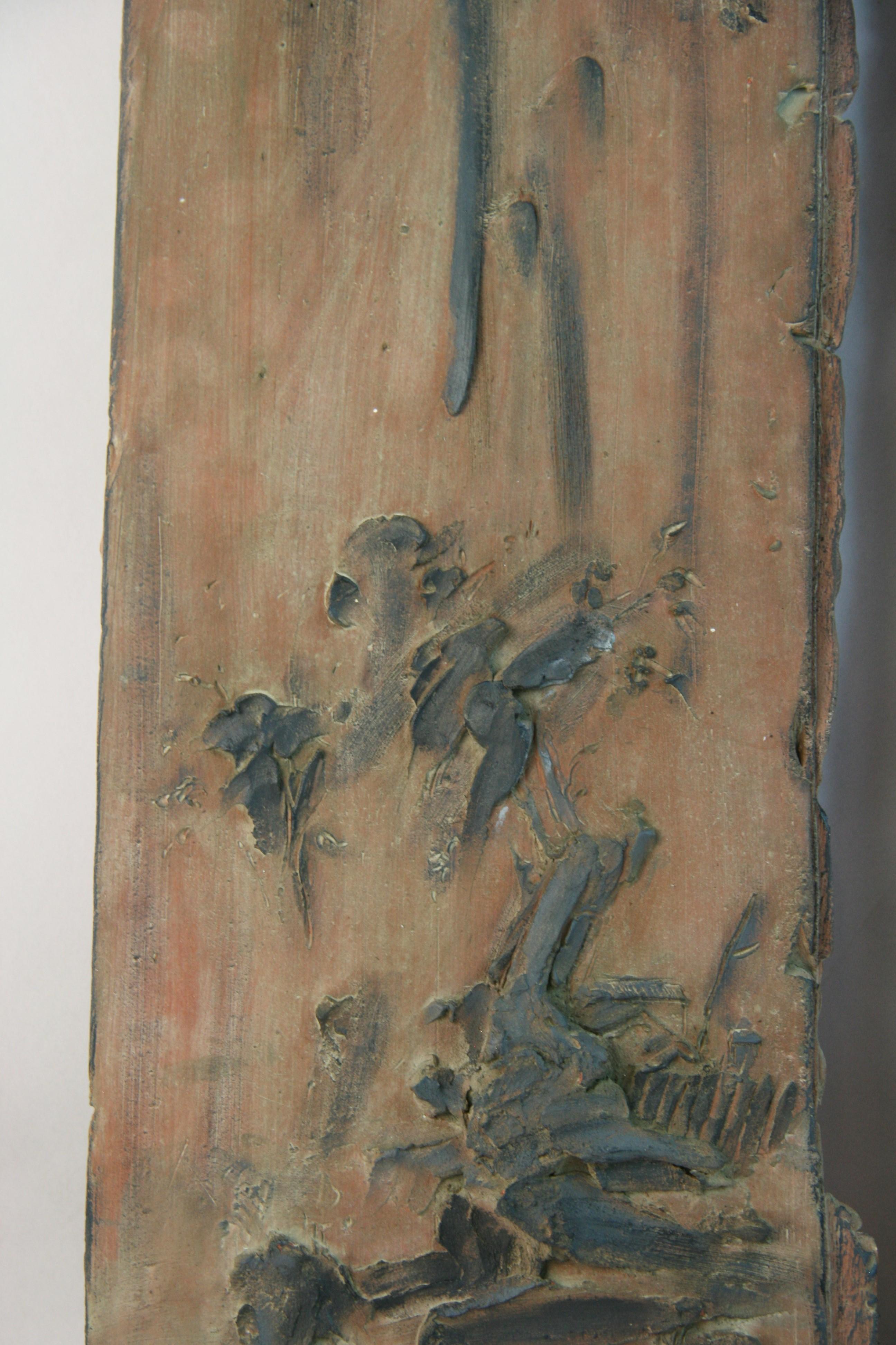 Japanese Pair Antique  Terracotta Wall Panels For Sale 2