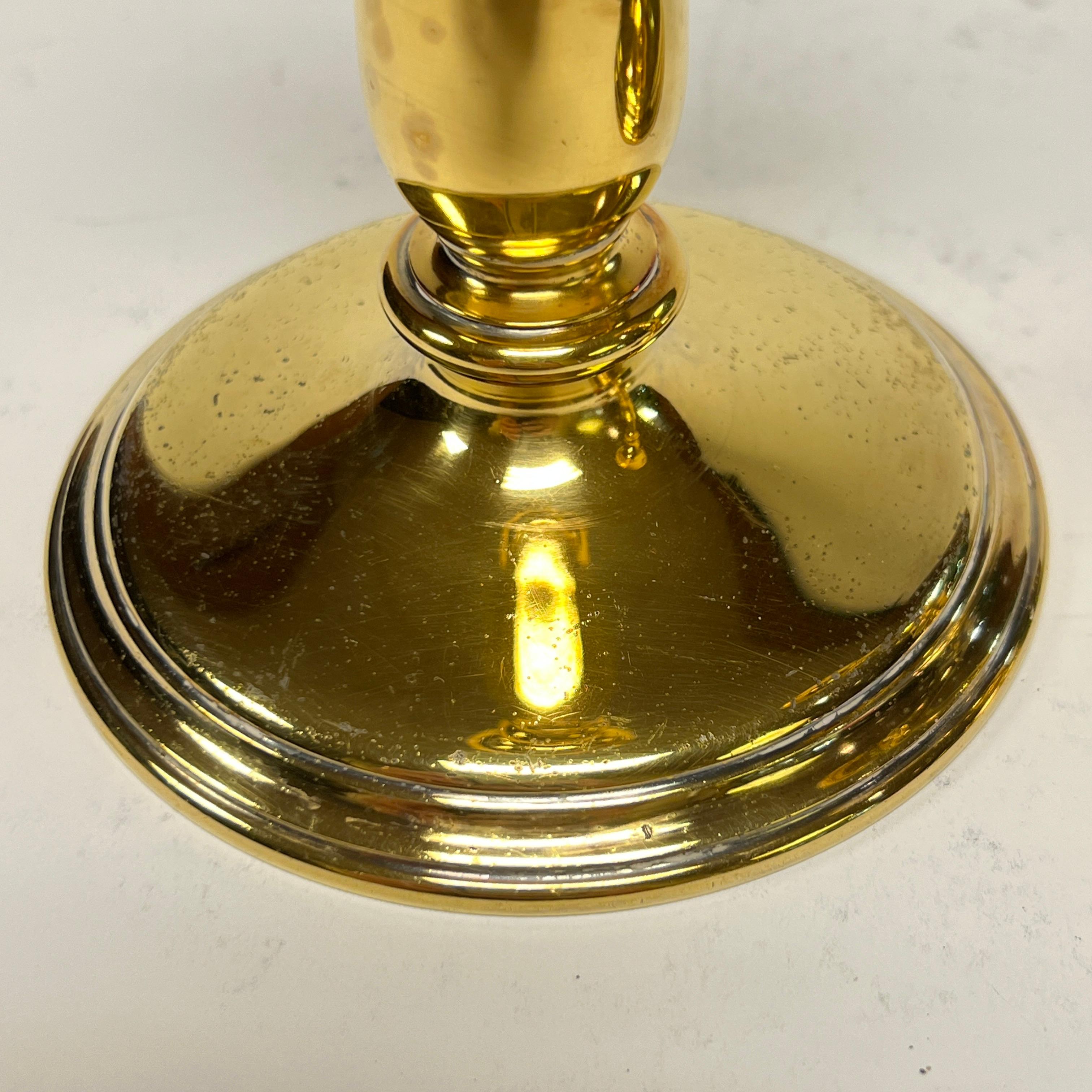 Coppia di antichi candelabri in argento dorato Tiffany and Company in vendita 3