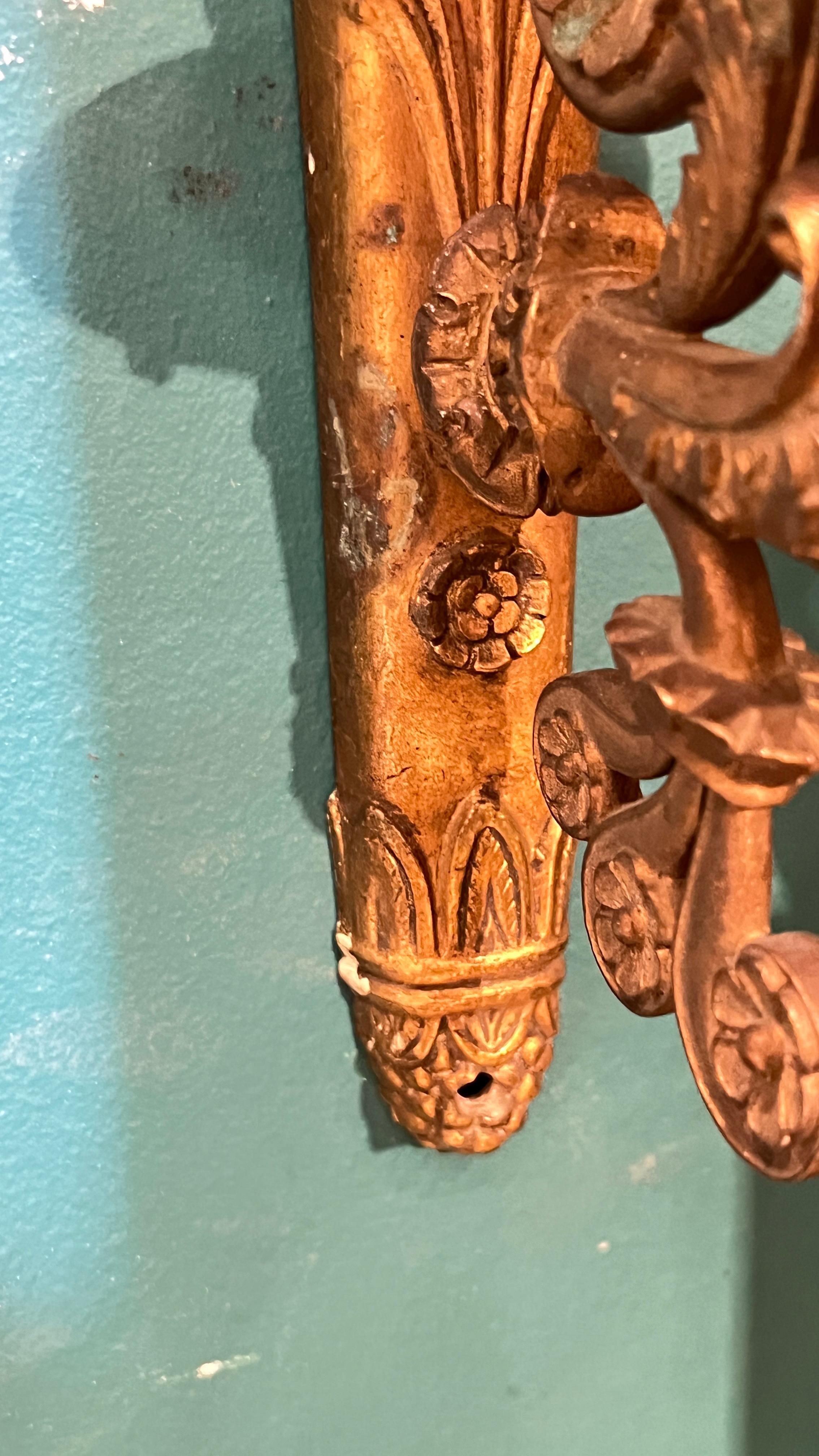 Coppia di antiche torce a una luce in stile Impero francese in vendita 3