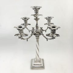 Pair of Antique Victorian 5-Light Candelabra 1894 '3-Light and Candlesticks'