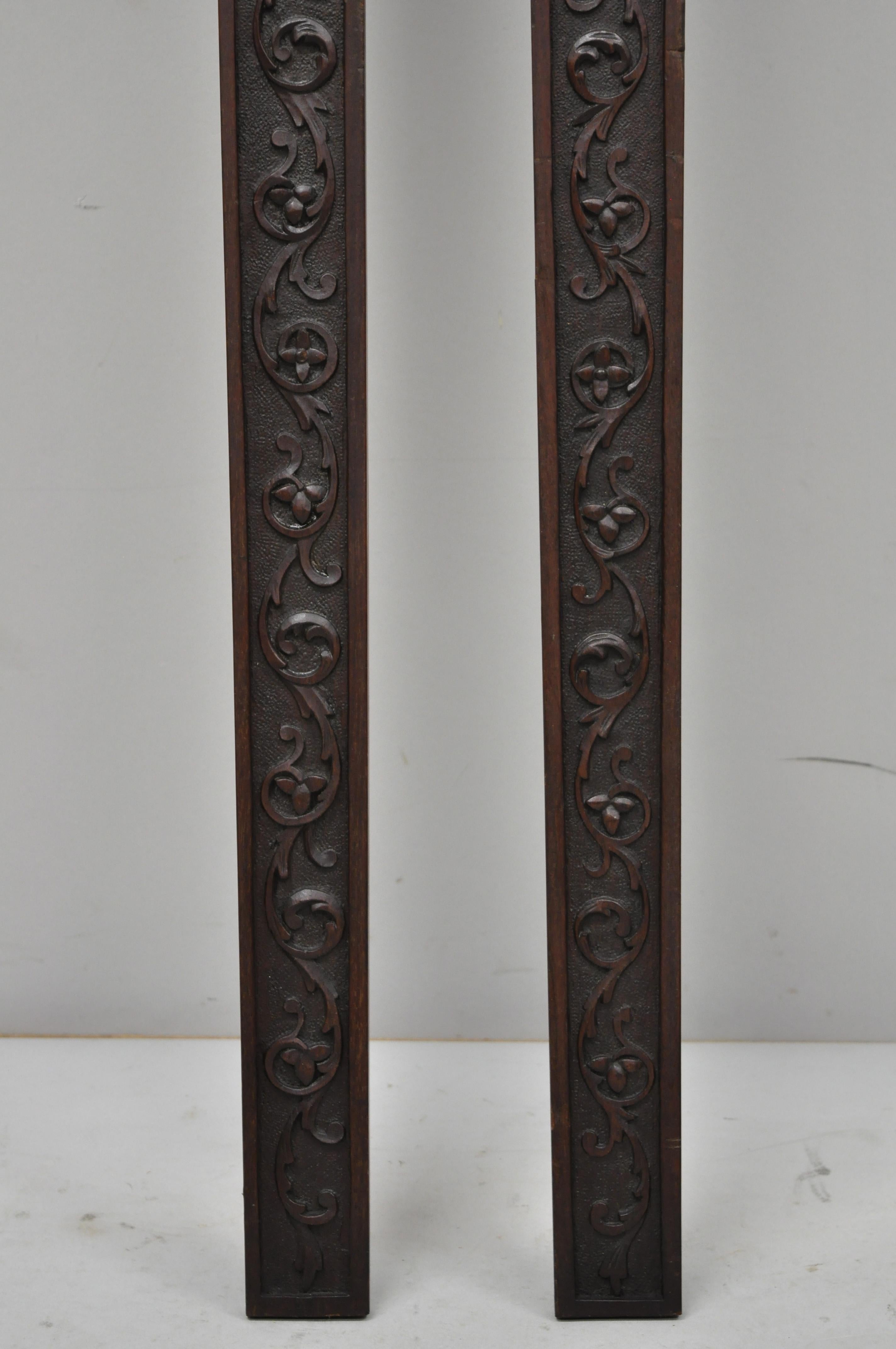 Pair of Victorian Hand Carved Mahogany Figural Maiden Architecture Elements 6