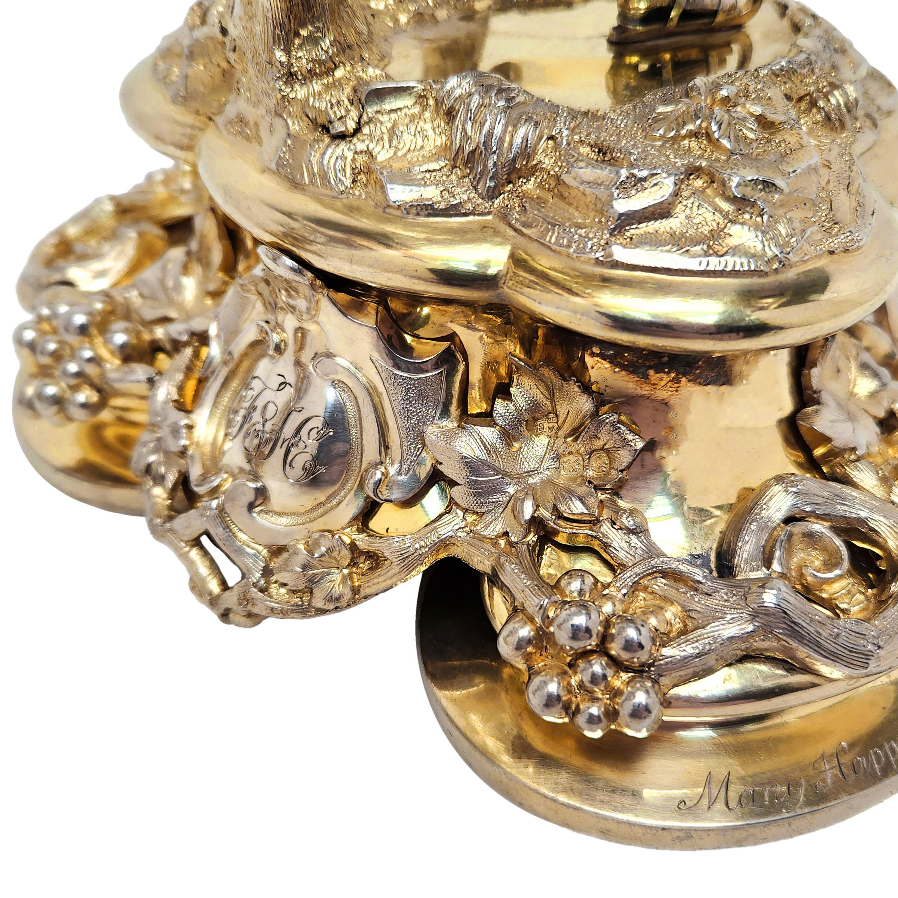Pair Antique Victorian Silver Gilt Comports / Centrepieces 1859 For Sale 2