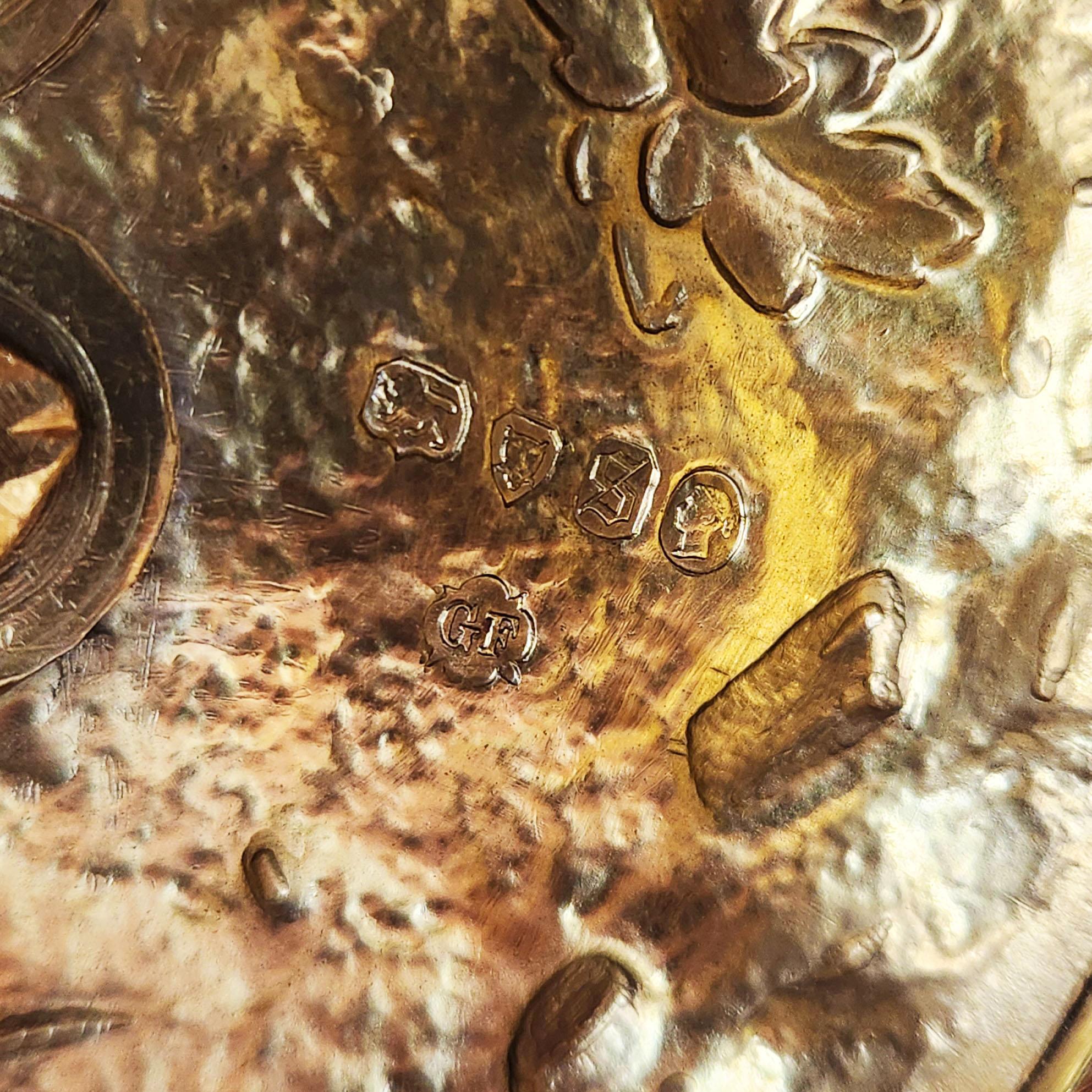 Paire d'anciens éviers de style victorien en argent sterling doré Boy Girl Salts Sinch Pots 1873 en vente 4