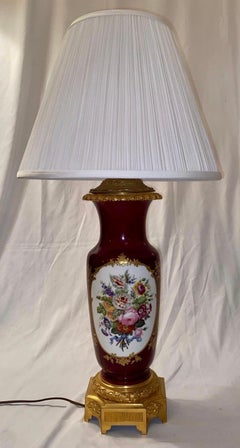 Pair of Antique "Vieux Paris" Porcelain Lamps with Ormolu Mounts