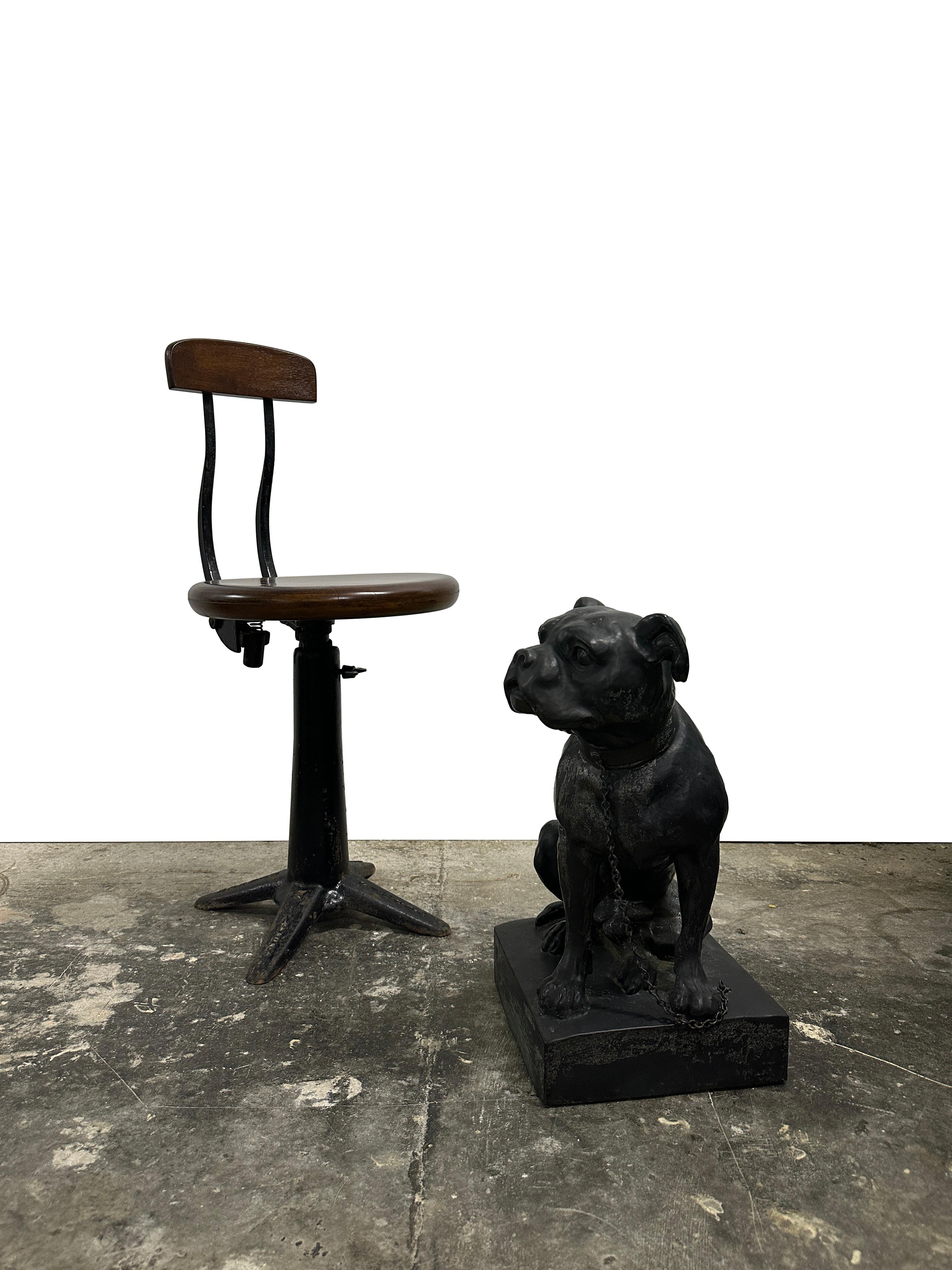 Pair Antique Vintage French Cast Iron Bronze Bulldogs Animal Statue Sculpture 5