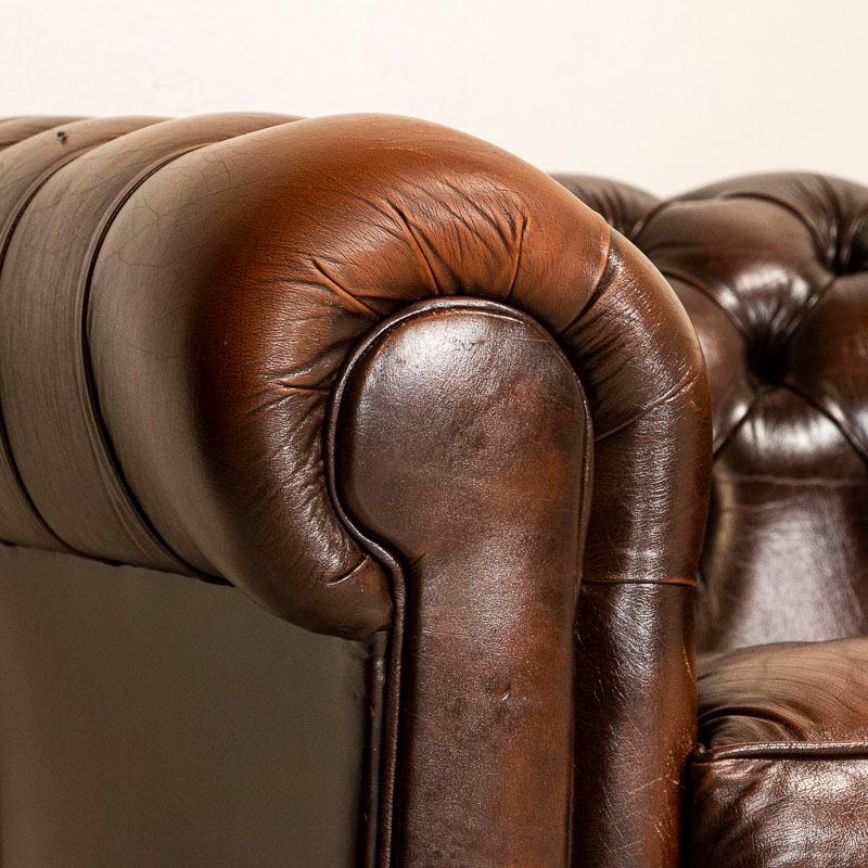 Vintage Leather English Chesterfield Club Chairs 1