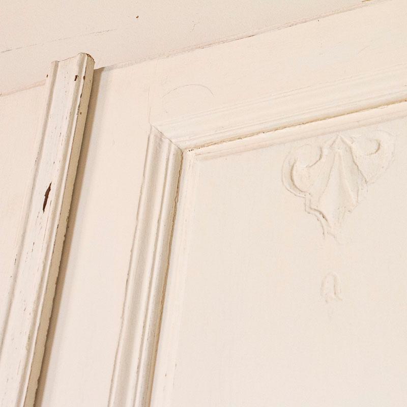 Wood Pair of Antique Vintage White Painted Tall Doors
