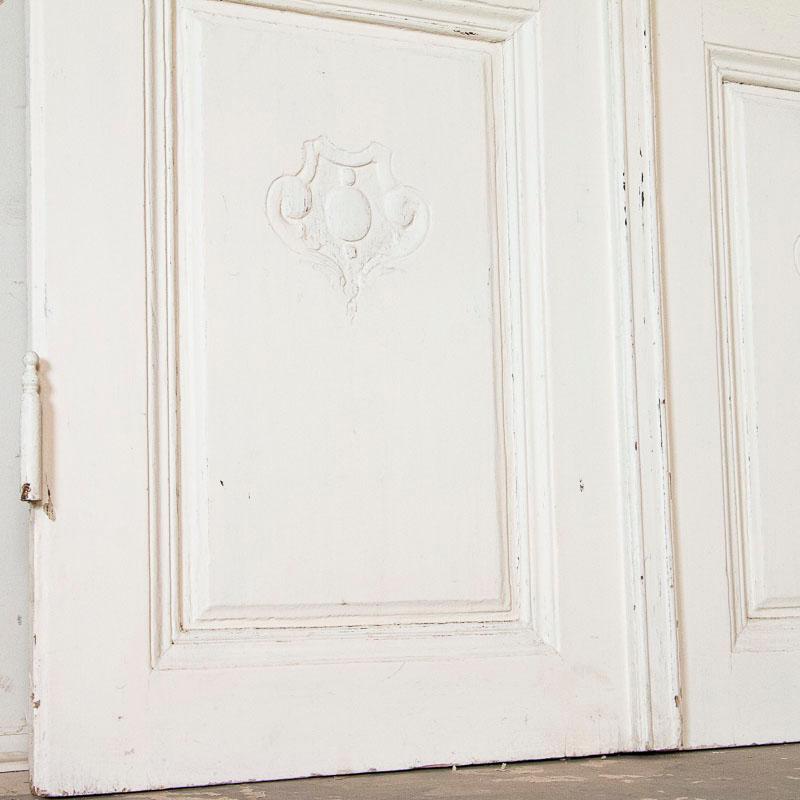 Pair of Antique Vintage White Painted Tall Doors 1