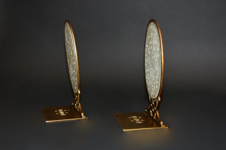 Pair Antique White Nephrite Jade Bookends For Sale at 1stDibs