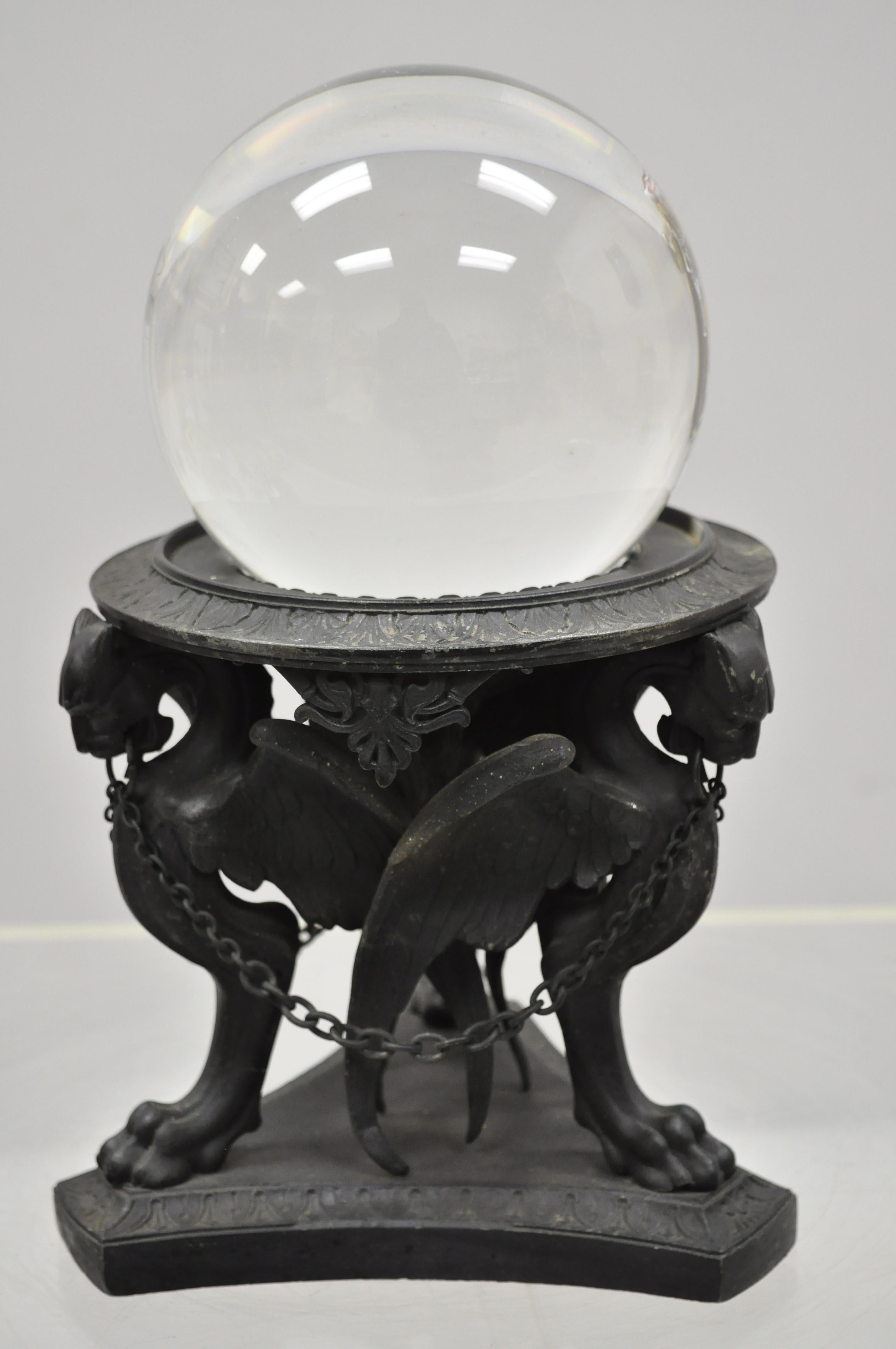 antique crystal ball stand