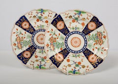 Pair 18th Century Worcester Porcelain Dishes First Period Worcester circa 1770
