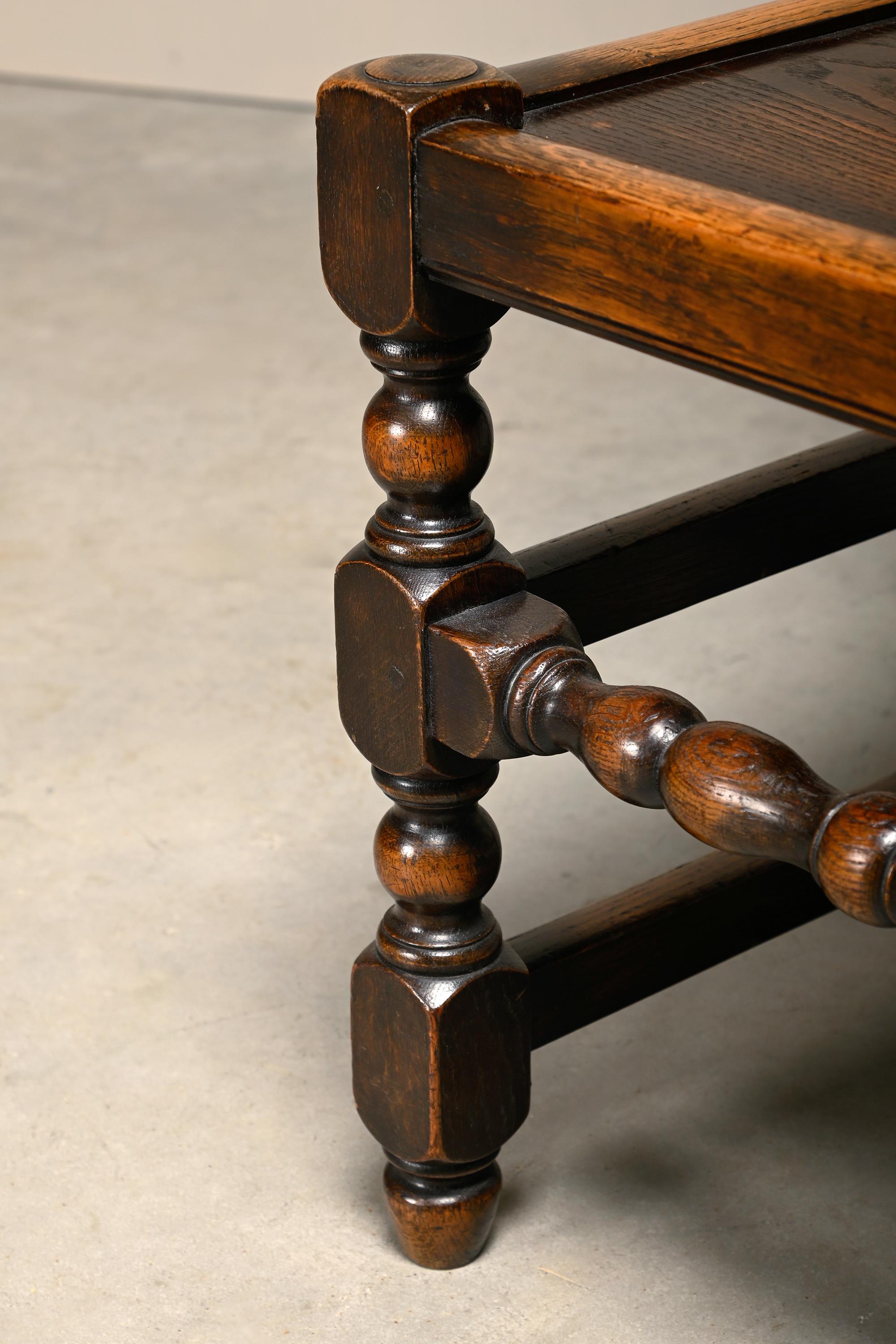 Pair Antique Yorkshire Back Stools / Side Chairs solid Oak, England 18th Century For Sale 8