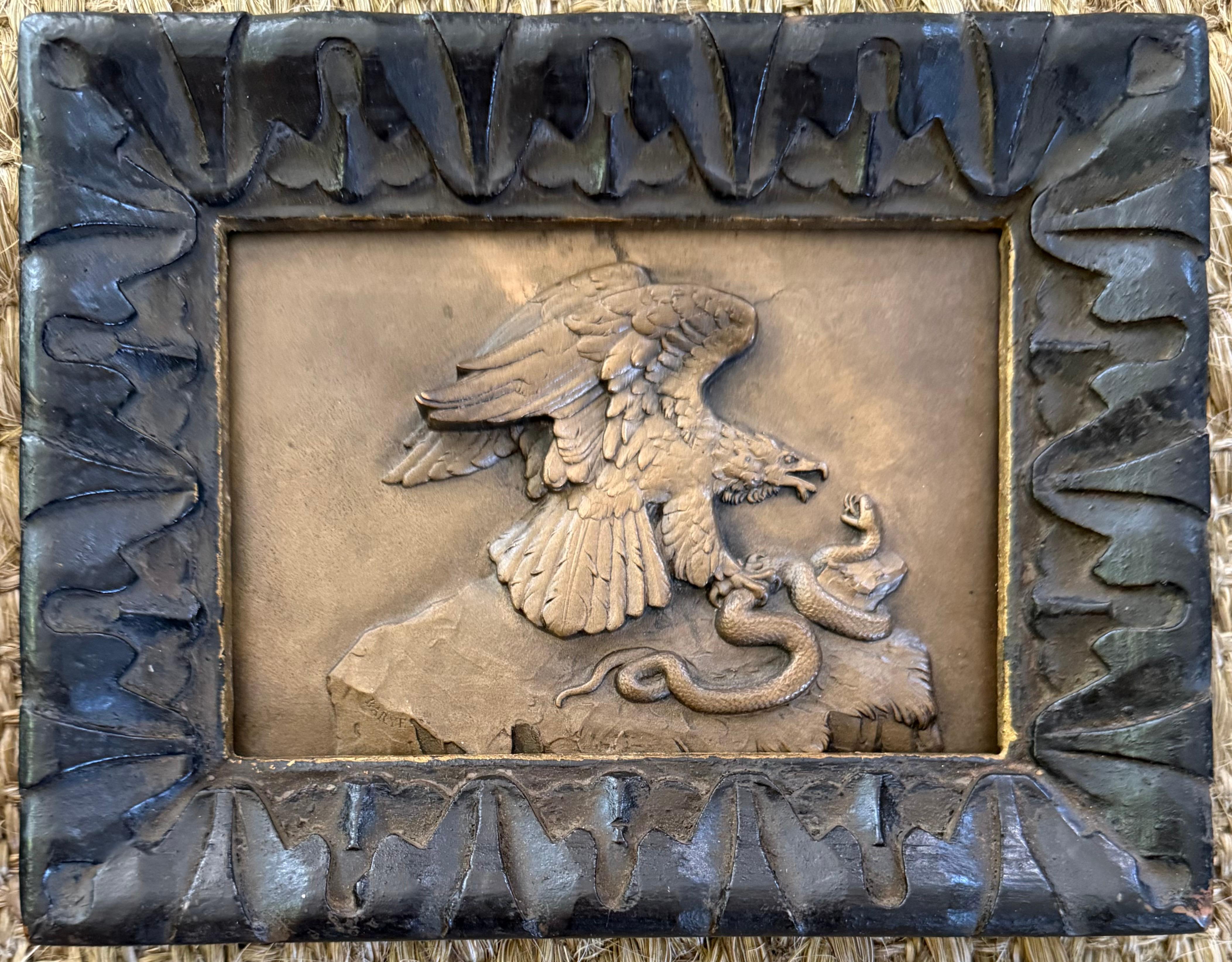 French Pair Antoine-Louis Barye Eagle Plaques For Sale