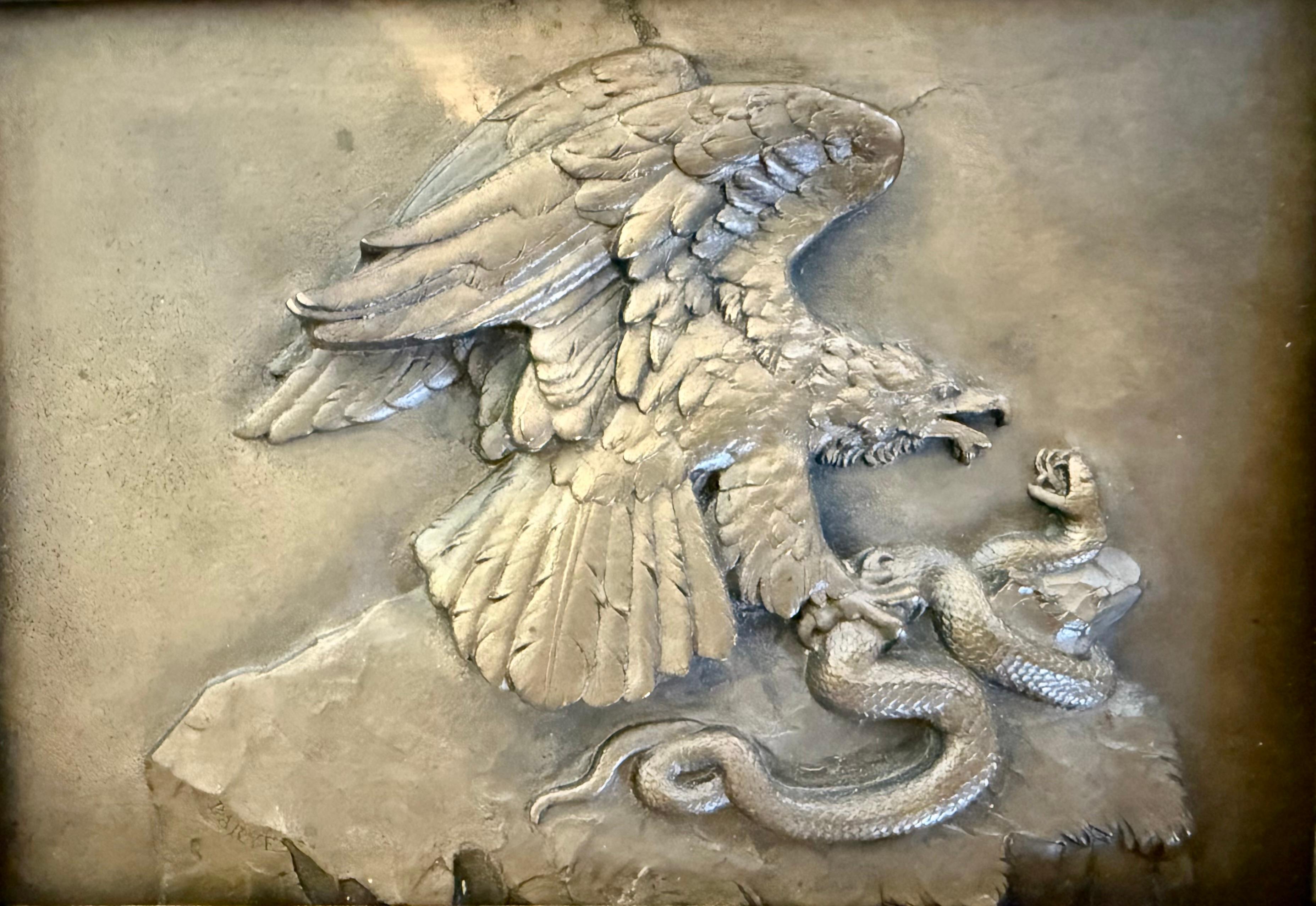 Cast Pair Antoine-Louis Barye Eagle Plaques For Sale