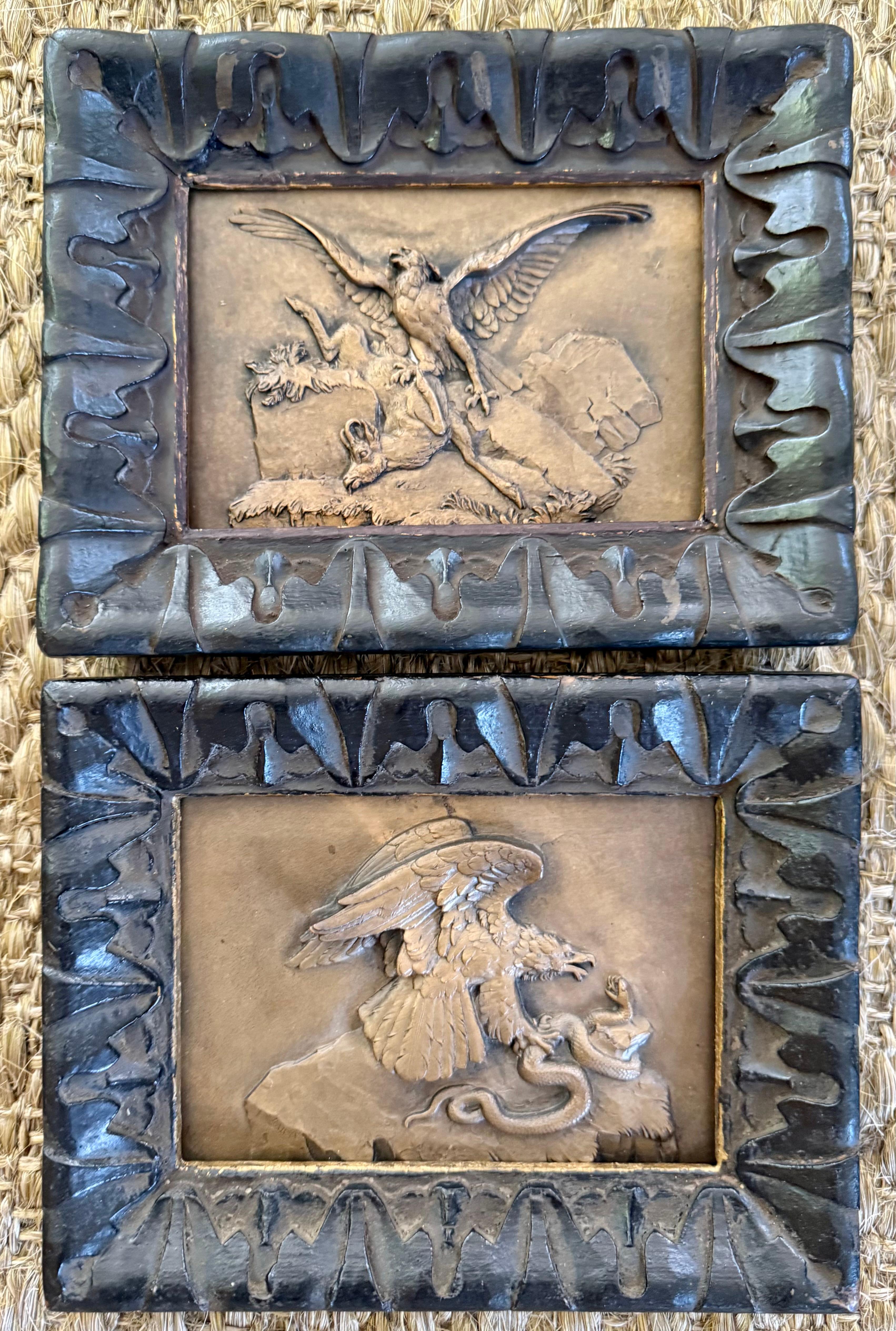 Bronze Pair Antoine-Louis Barye Eagle Plaques For Sale