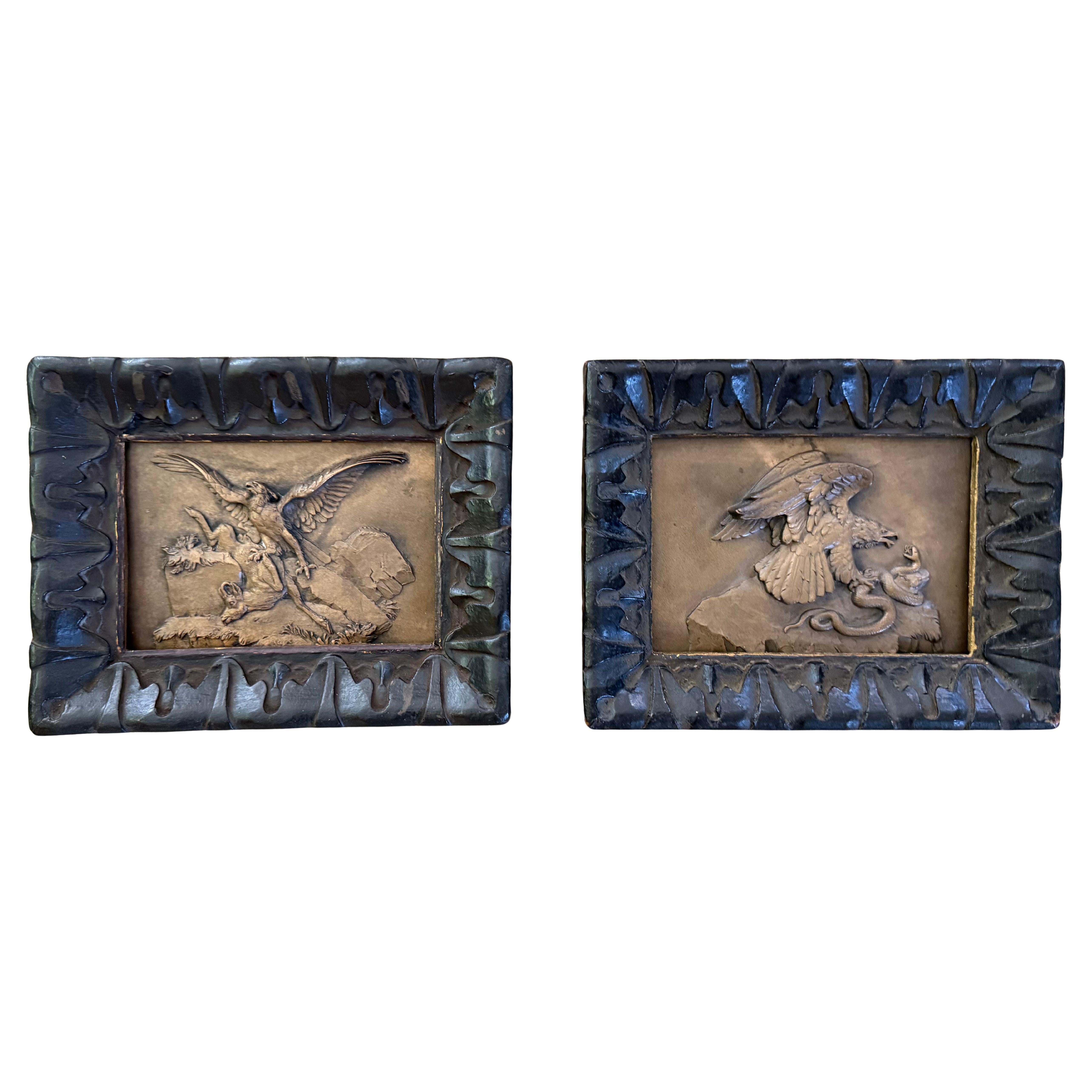 Pair Antoine-Louis Barye Eagle Plaques For Sale