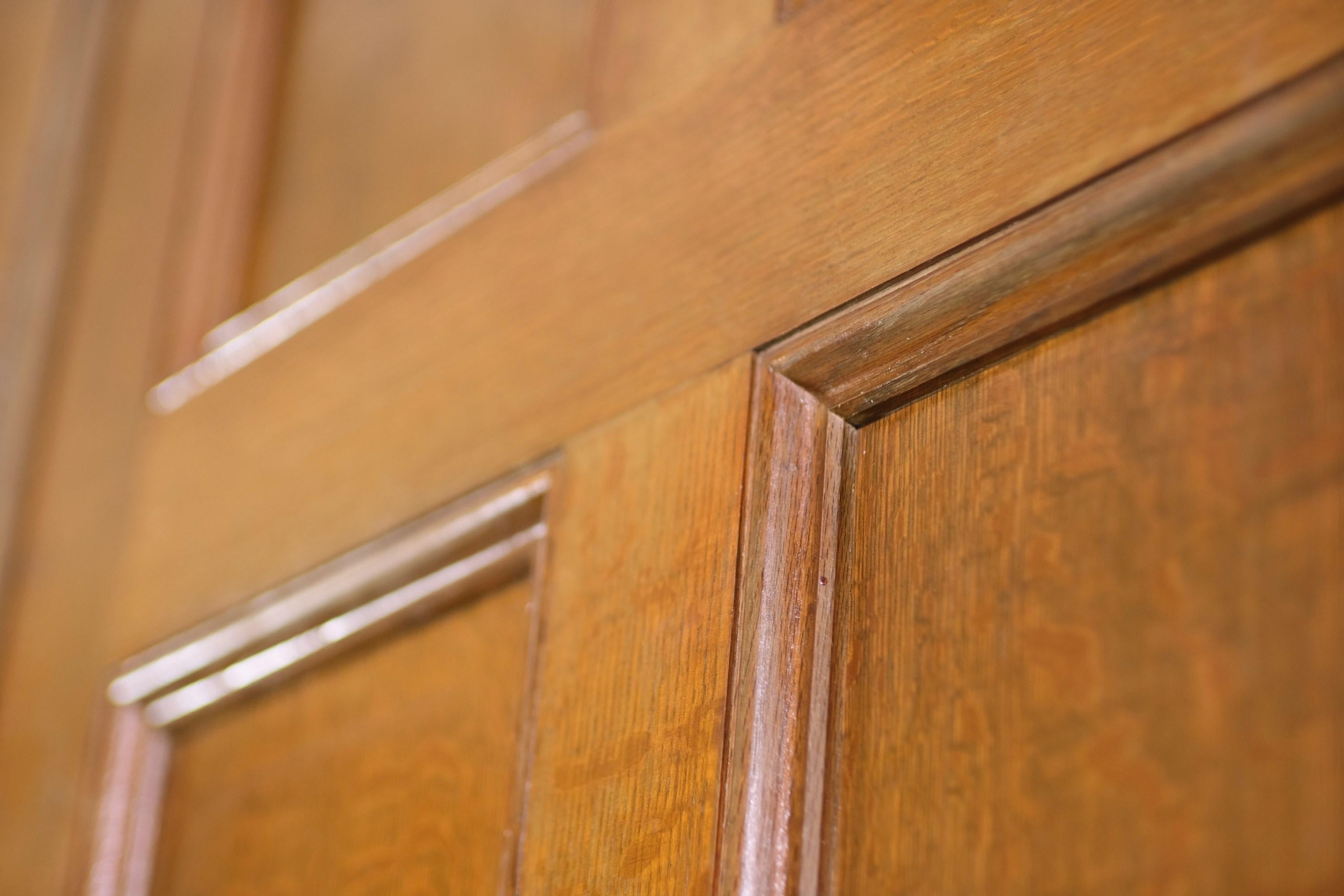 American Pair Arched Quarter Sawn Oak 12 Panel Sliding Doors