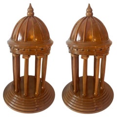 Pair Architectural Domed Wood Italian Grand Tour Style Gazebo's Neiman Marcus