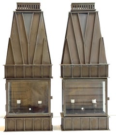 Pair Architectural Georgian Gothic Bronze Exterior/Interior Wall Sconces