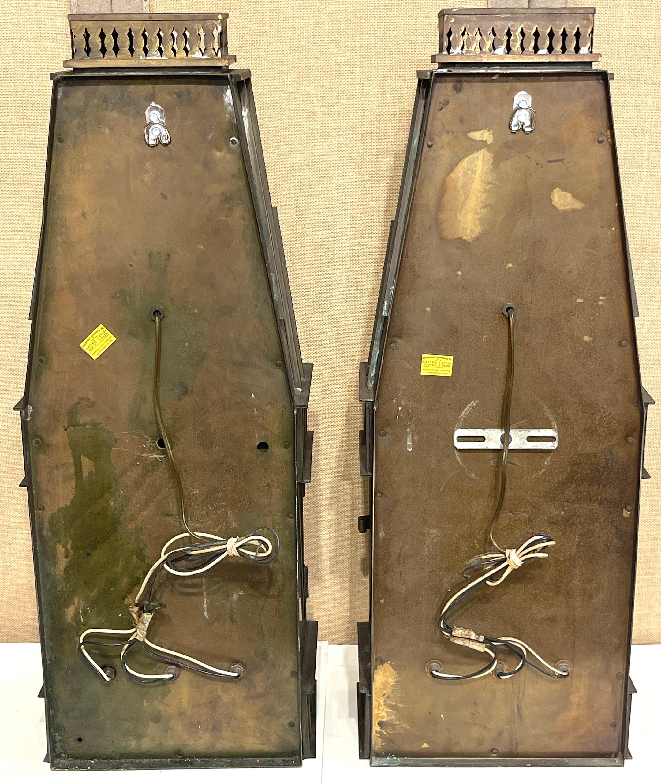 Metal Pair Architectural Georgian Gothic Bronze Exterior/Interior Wall Sconces