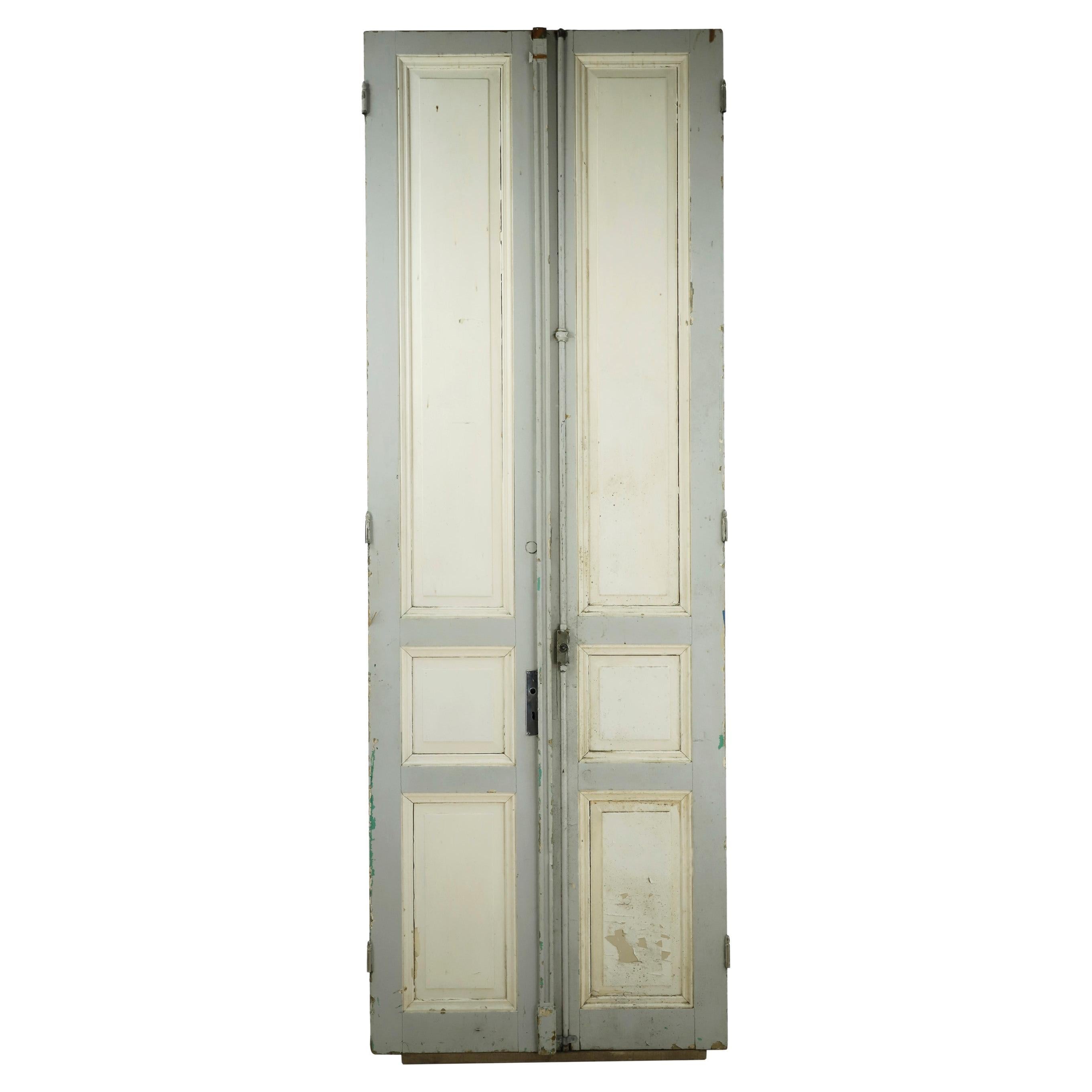 Pair Argentinean Tall Wood Doors 3 Panel 