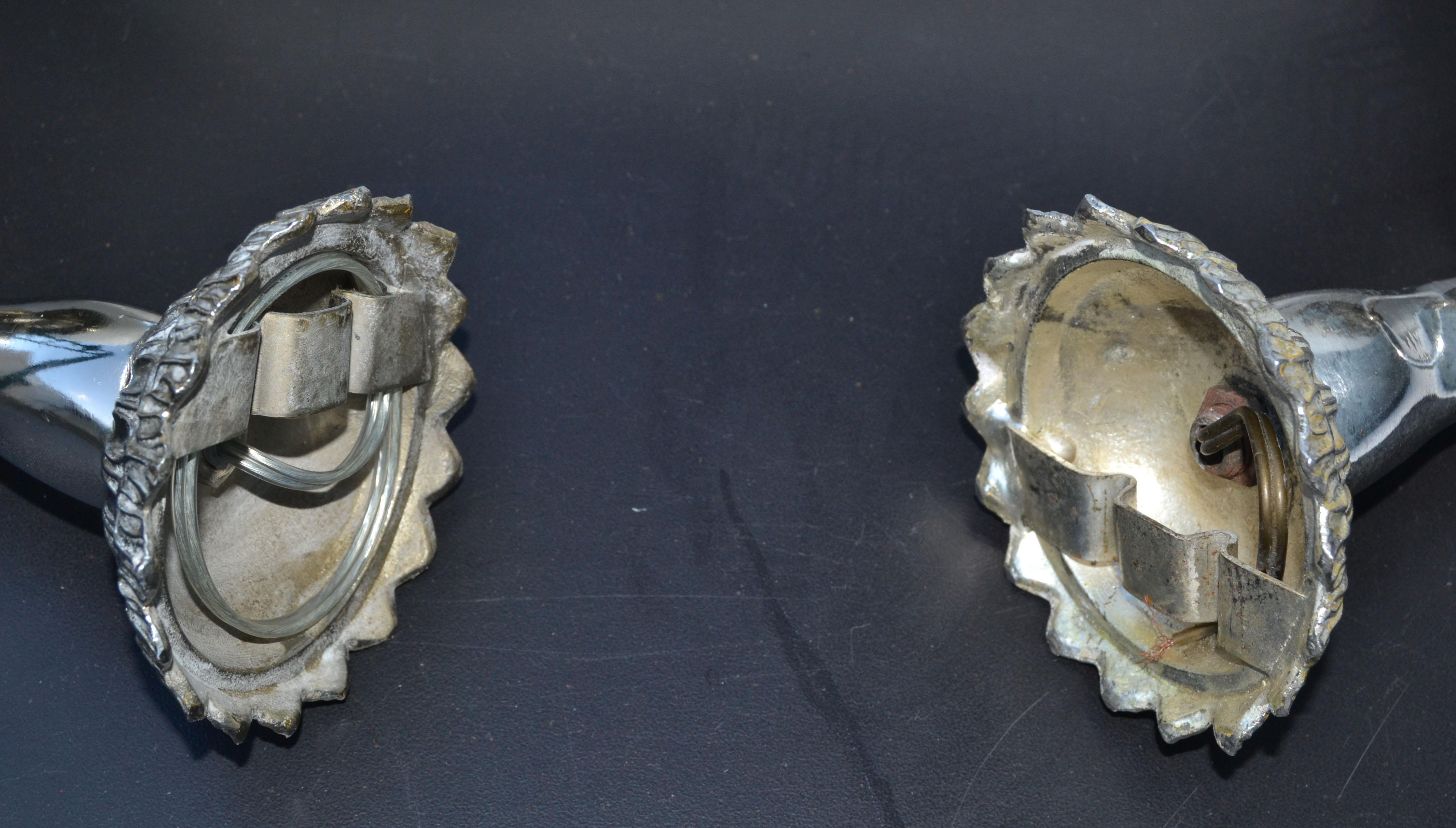 Pair, Arlus Style Neoclassical Hand Nickel & Round Opaline Glass Sconces France For Sale 6