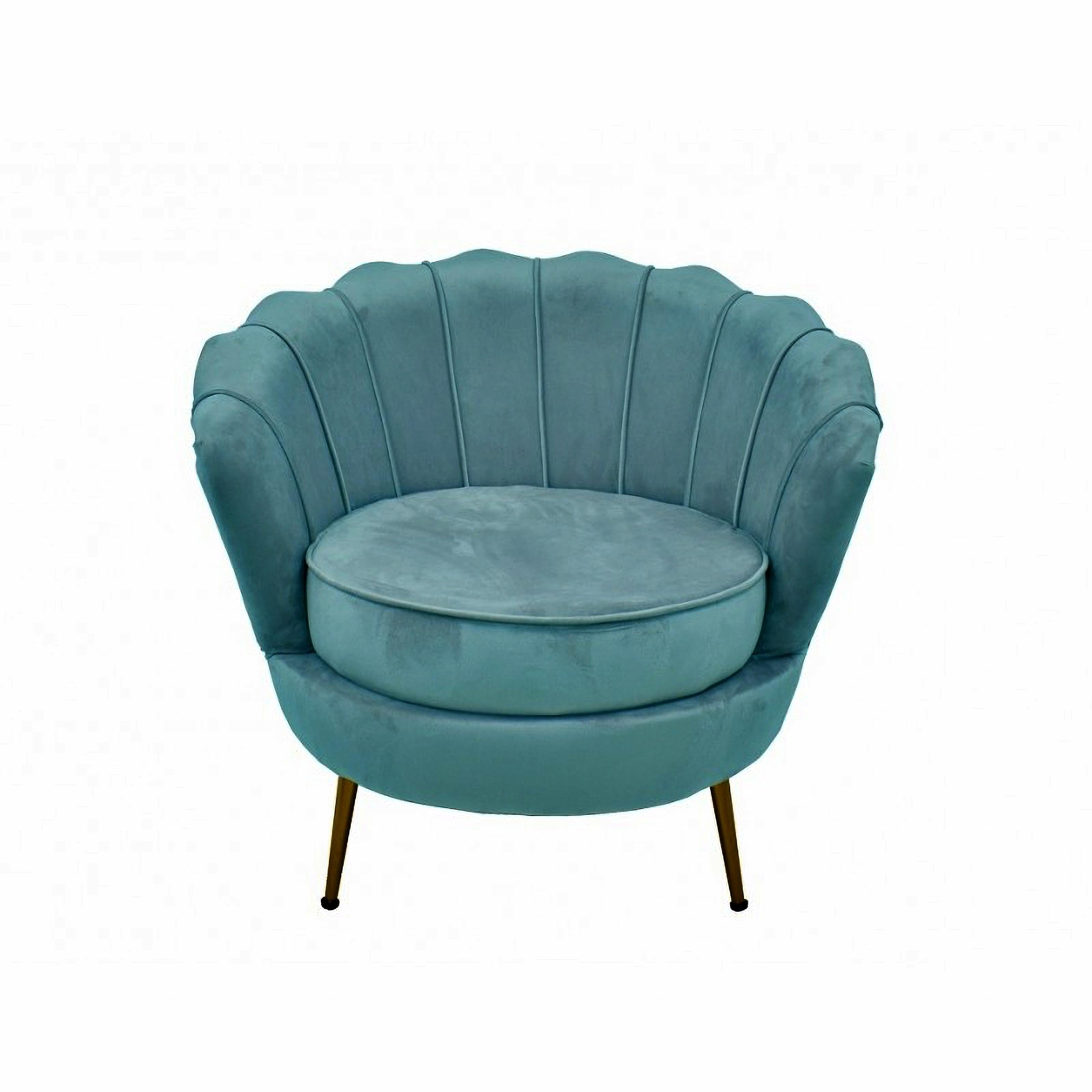 Spanish Pair Armchair Turquoise Velvet Upholstered New For Sale