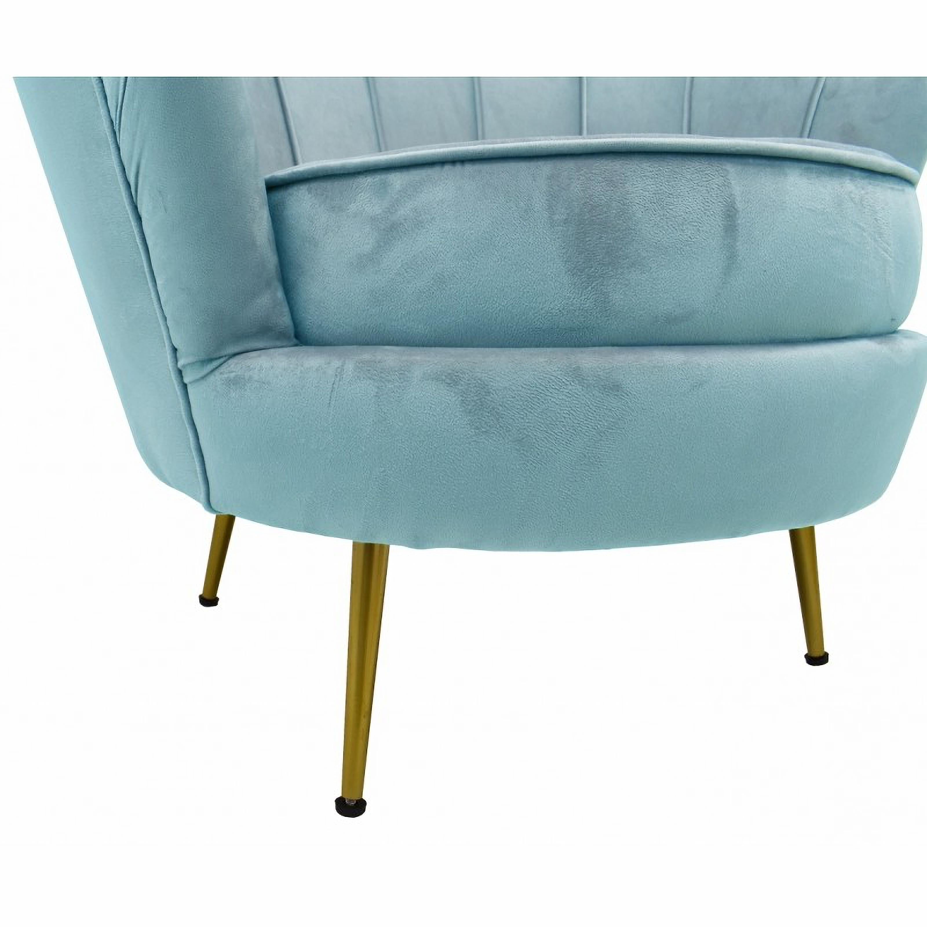 Hand-Crafted Pair Armchair Turquoise Velvet Upholstered New For Sale