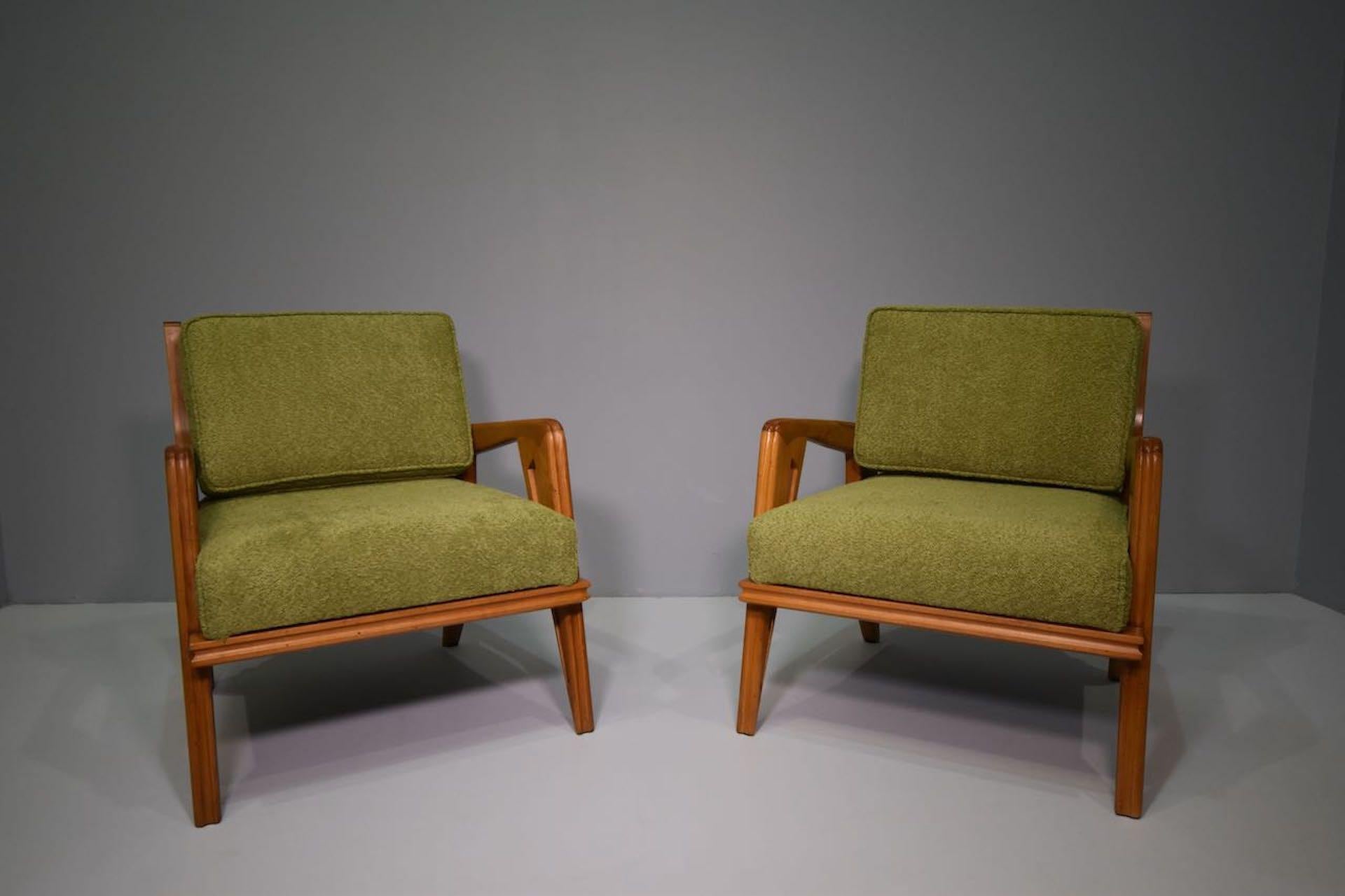 Pair  Armchairs and Sofa Franco Campo & Carlo Graffi Appelli & Varesio Edition For Sale 9
