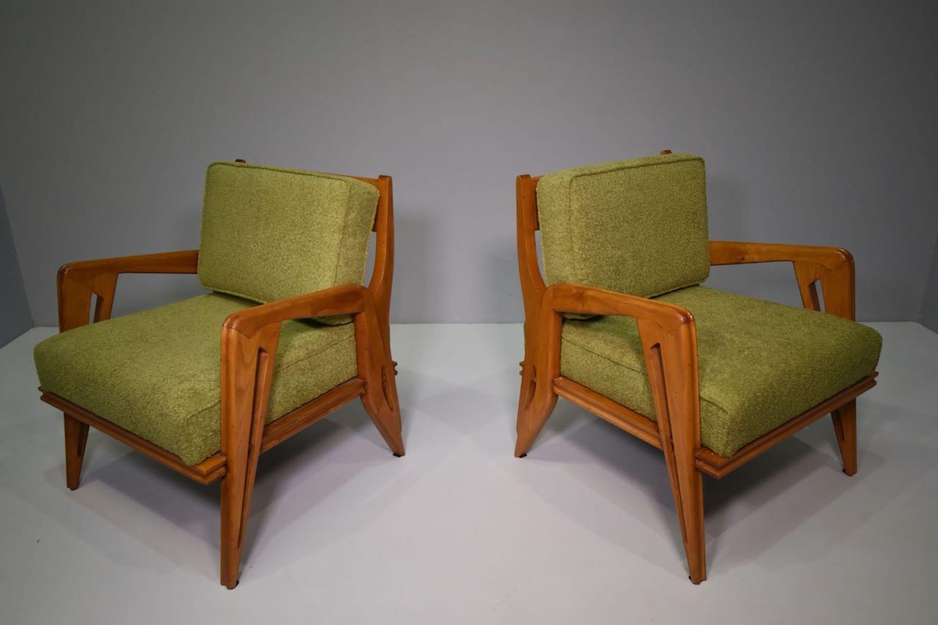 Pair  Armchairs and Sofa Franco Campo & Carlo Graffi Appelli & Varesio Edition For Sale 11