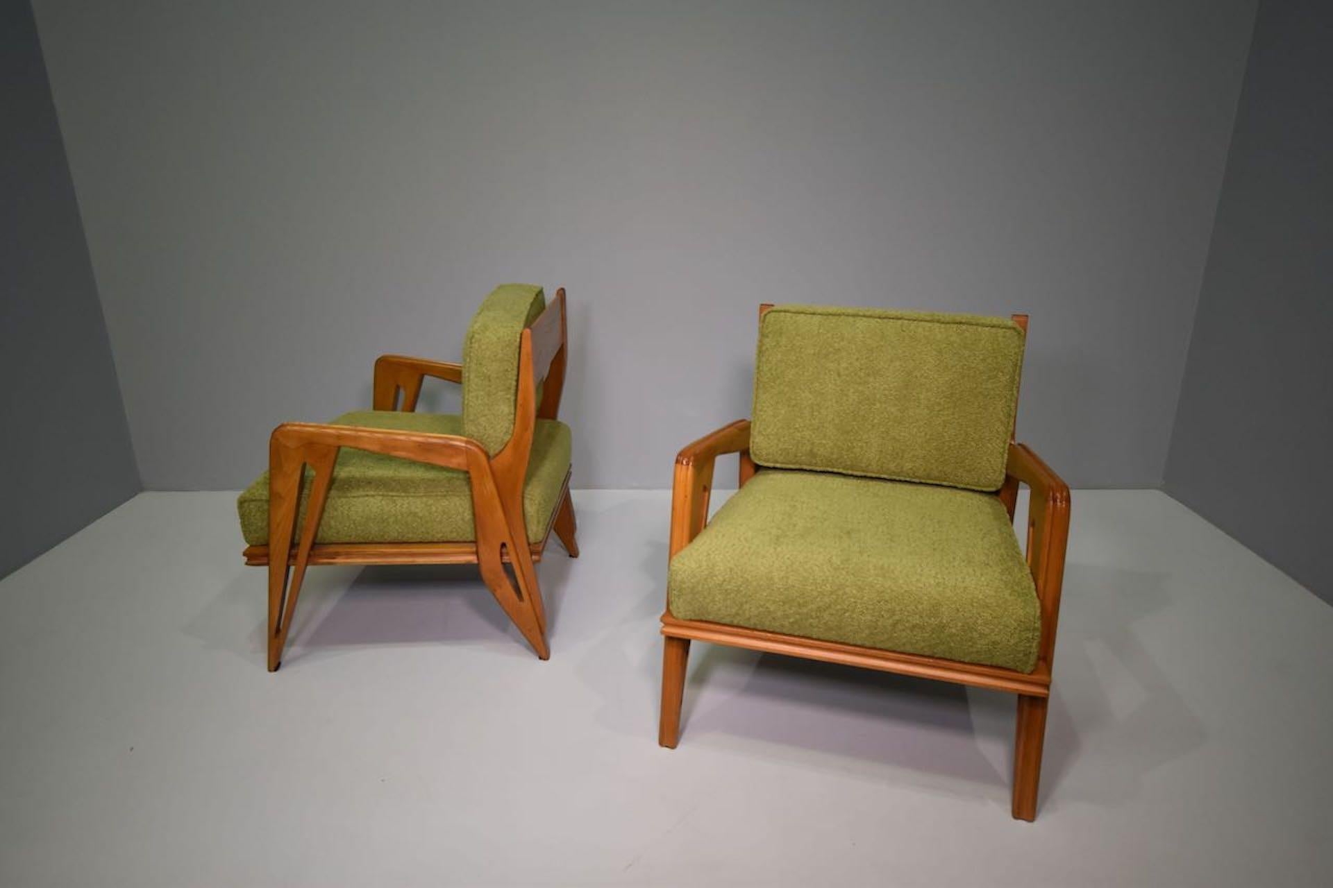 Pair  Armchairs and Sofa Franco Campo & Carlo Graffi Appelli & Varesio Edition For Sale 12