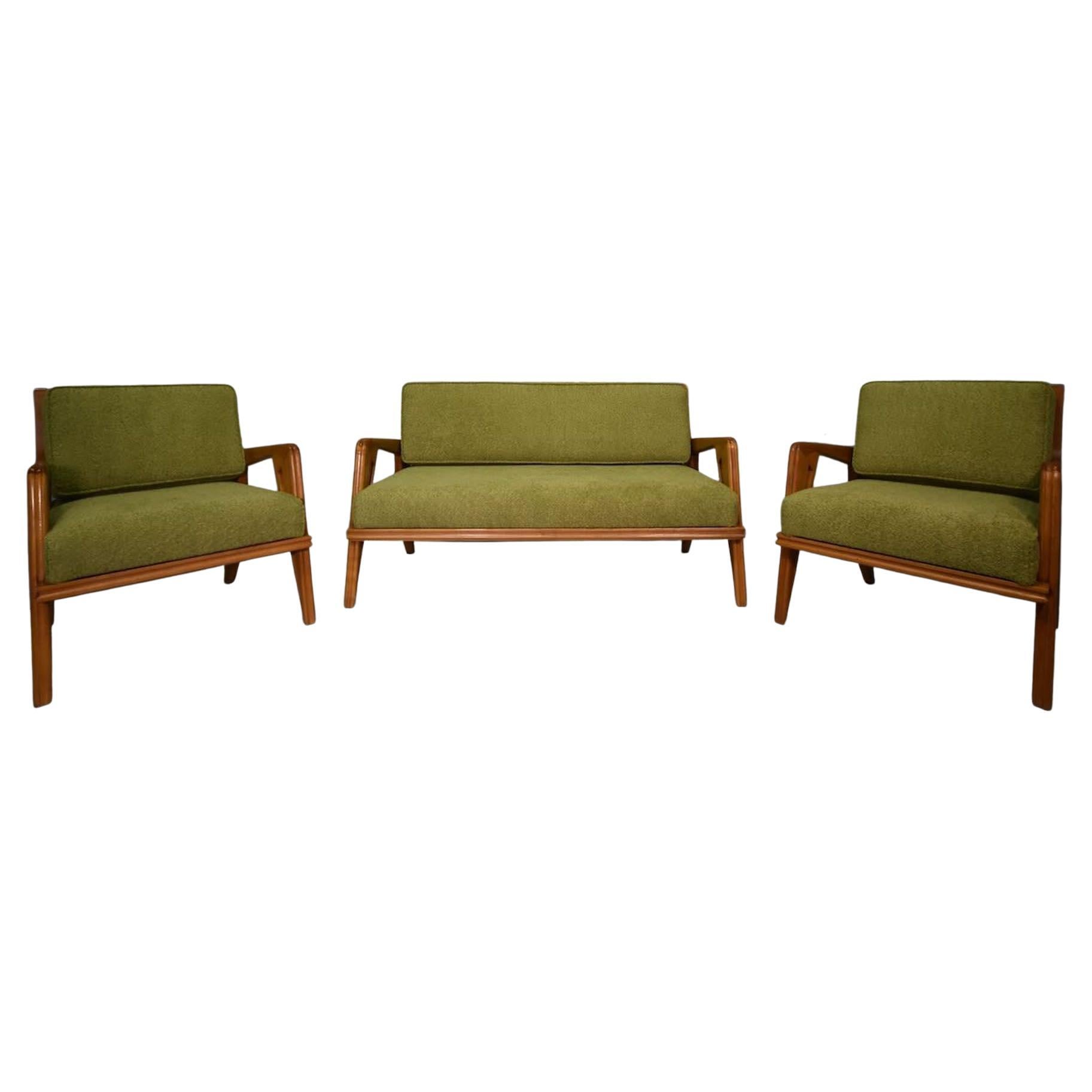 Pair  Armchairs and Sofa Franco Campo & Carlo Graffi Appelli & Varesio Edition For Sale