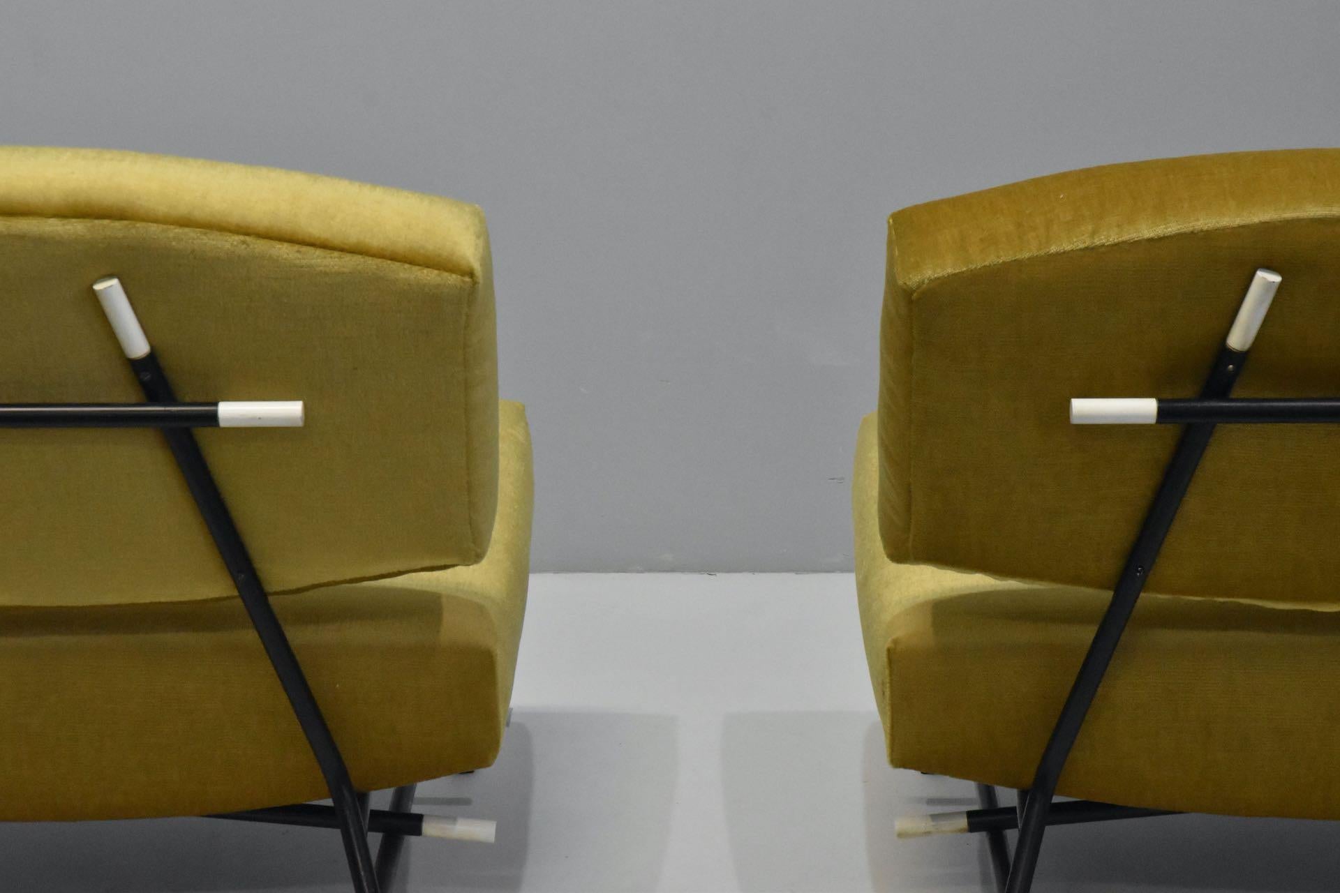 Paire de fauteuils Ico Parisi pour Cassina, Italie, milieu du siècle dernier, « Modèle 865 », 1955 Excellent état - En vente à Rovereta, SM