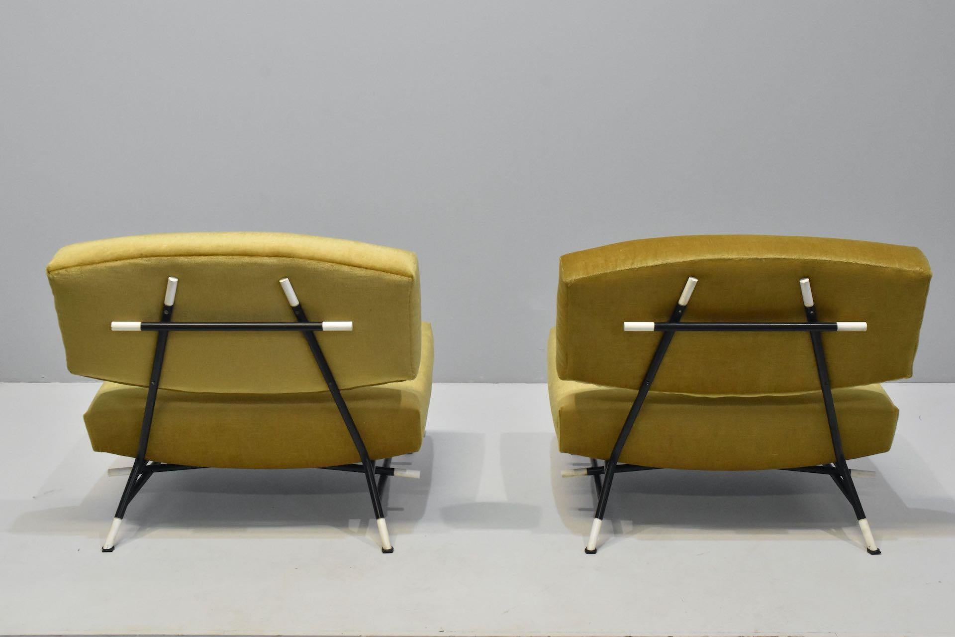 20ième siècle Paire de fauteuils Ico Parisi pour Cassina, Italie, milieu du siècle dernier, « Modèle 865 », 1955 en vente