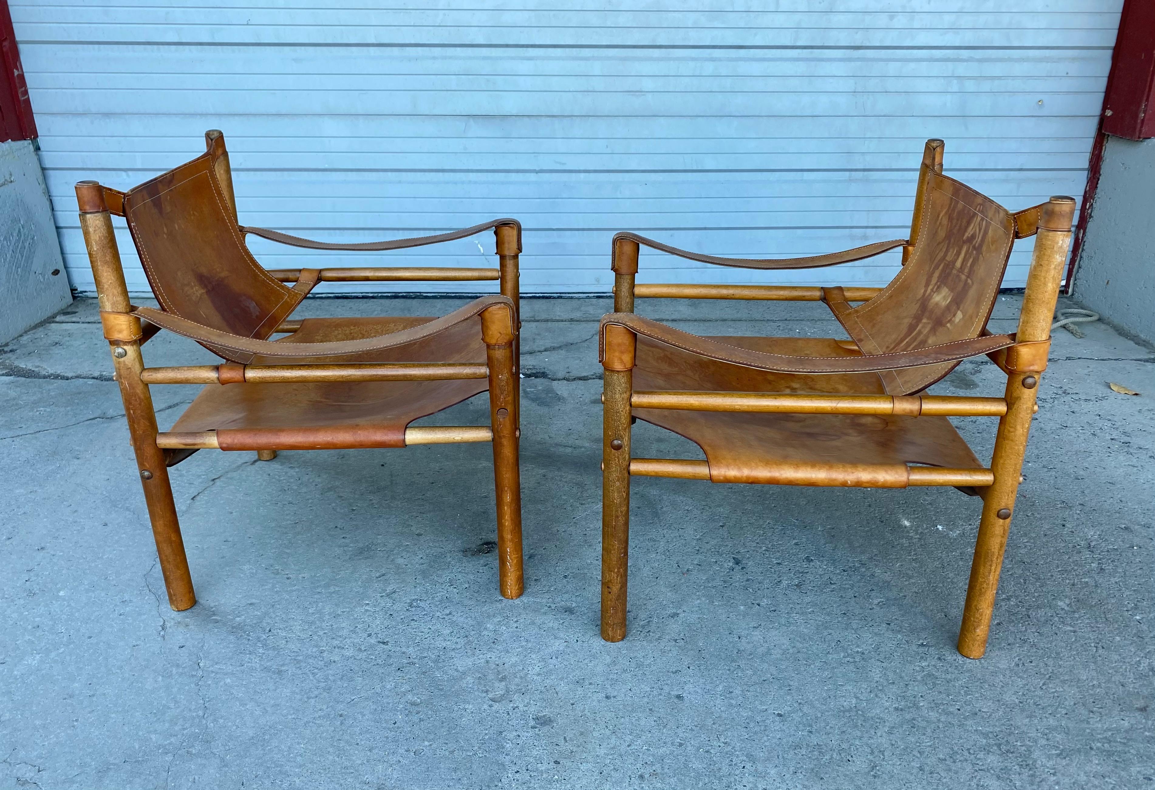 Scandinavian Modern Pair of Arne Norell Sirocco Safari Chairs, 1960s