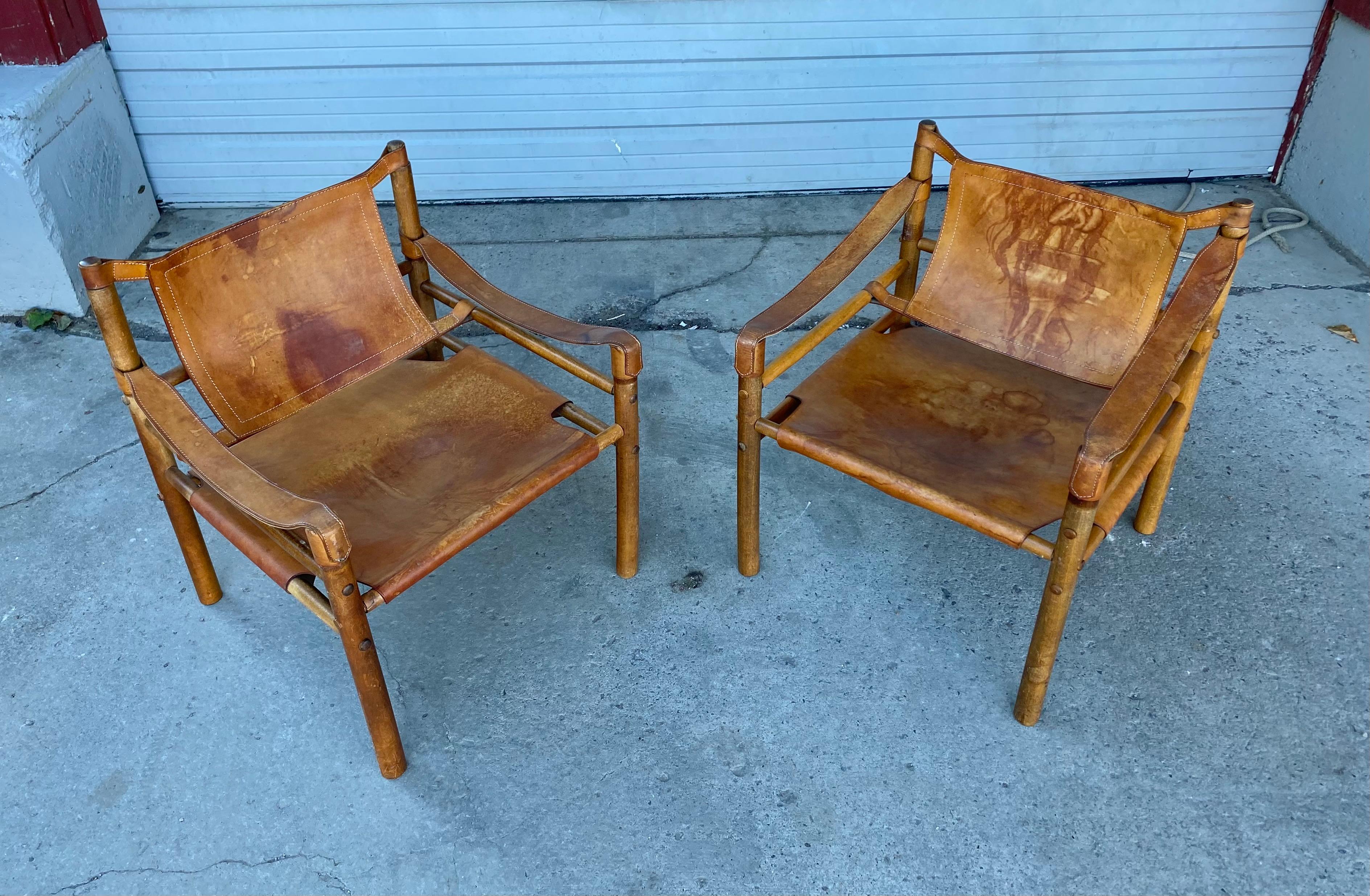 Mid-20th Century Pair of Arne Norell Sirocco Safari Chairs, 1960s