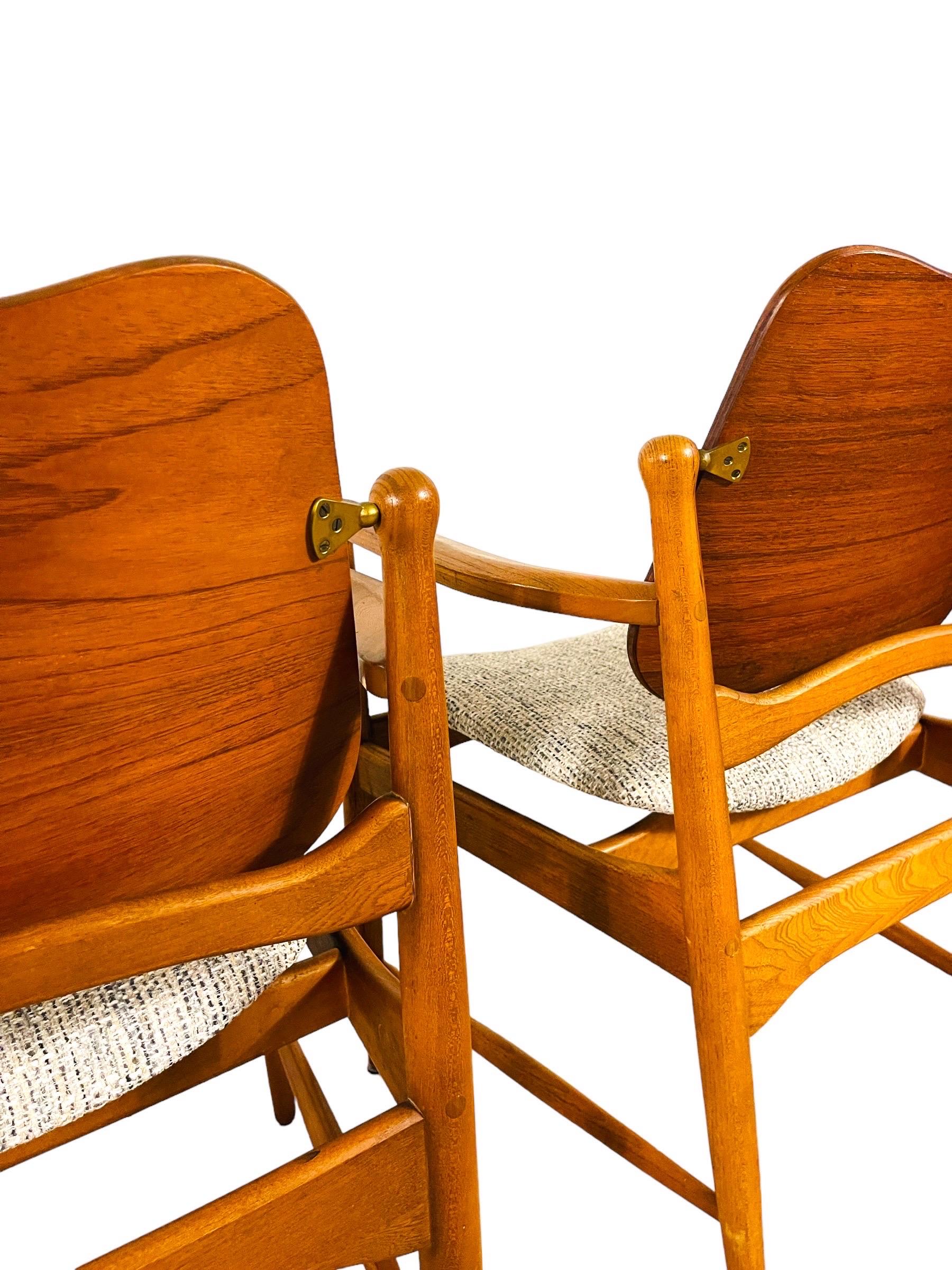 Paire de fauteuils Arne Vodder Chaise de salle à manger en vente 1