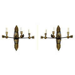Pair Arrow Motif Sconce in French Empire Style