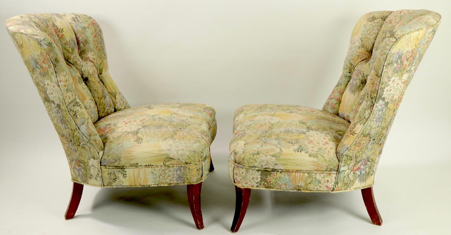 Pair of Art Deco Armless Lounge Chairs in the Style of Ernst Schwadron 5