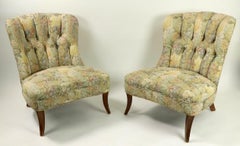Pair of Art Deco Armless Lounge Chairs in the Style of Ernst Schwadron