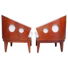 Pair of Art Deco Barrel-Back Chairs