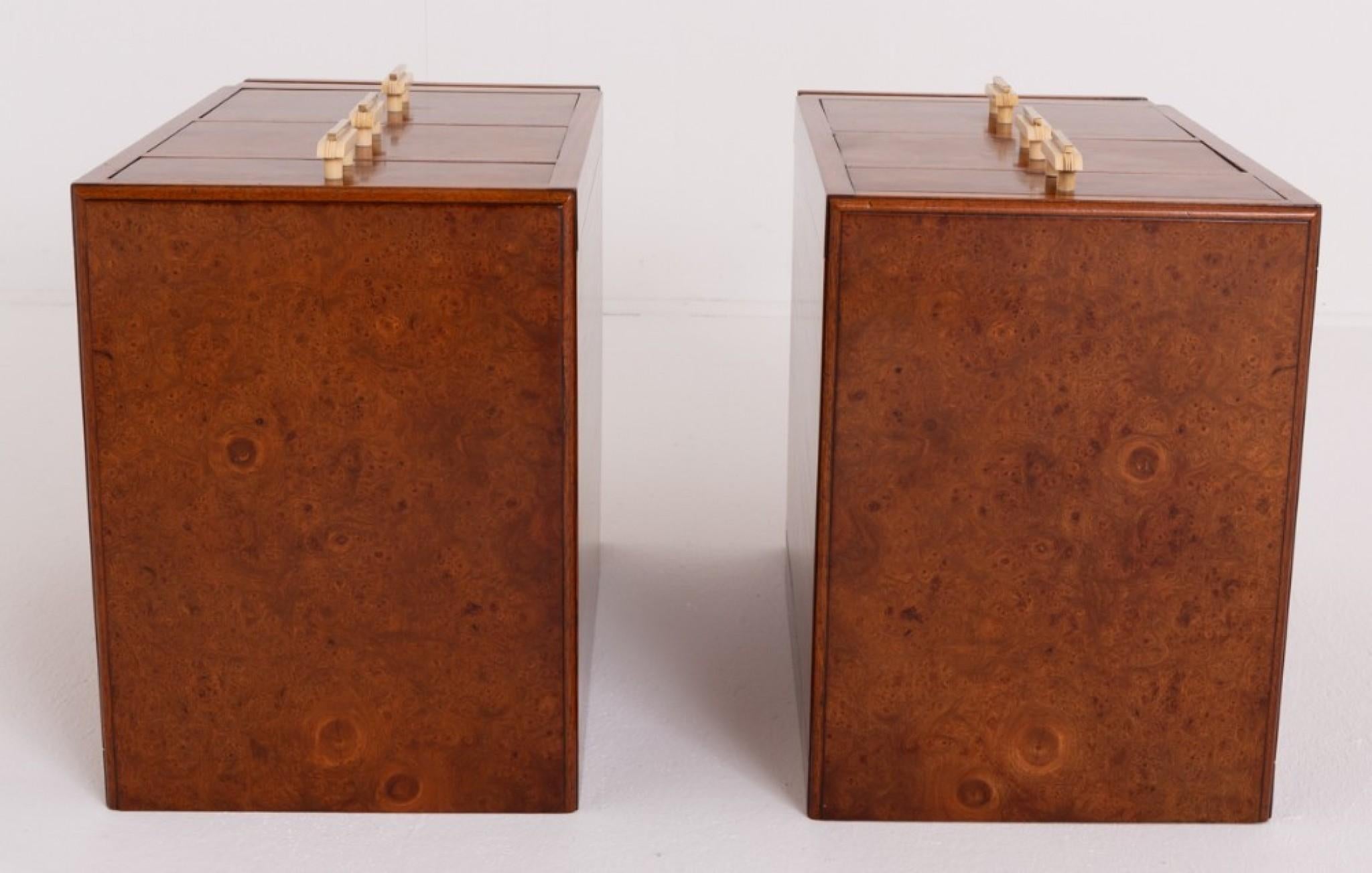 Mid-20th Century Pair Art Deco Bedside Chests Nightstands Period 1930s