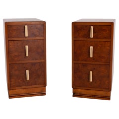 Pair Art Deco Bedside Chests Nightstands Period 1930s