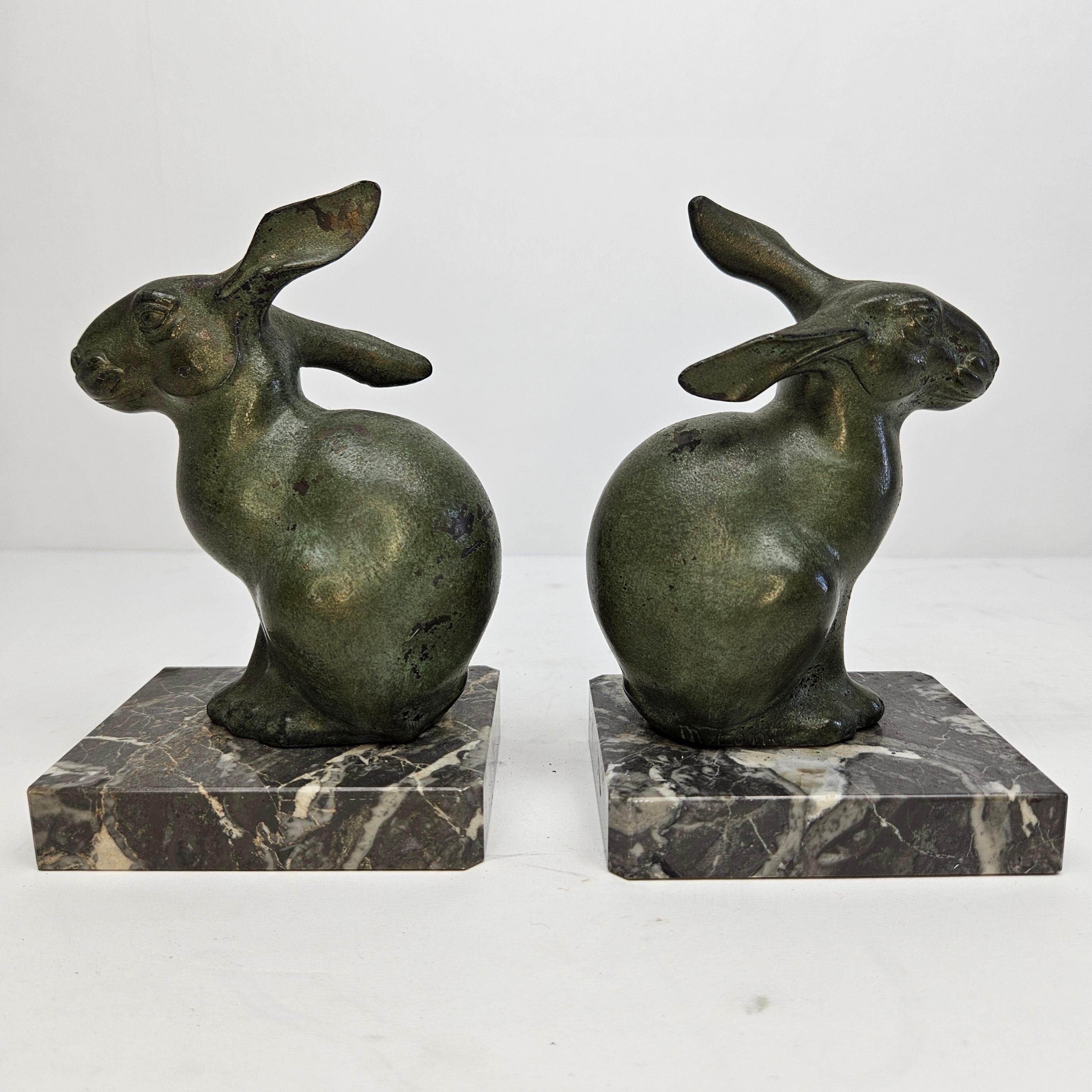Pair Art Deco Bookends with Harer by Marti Font, 1920-1930 For Sale 7
