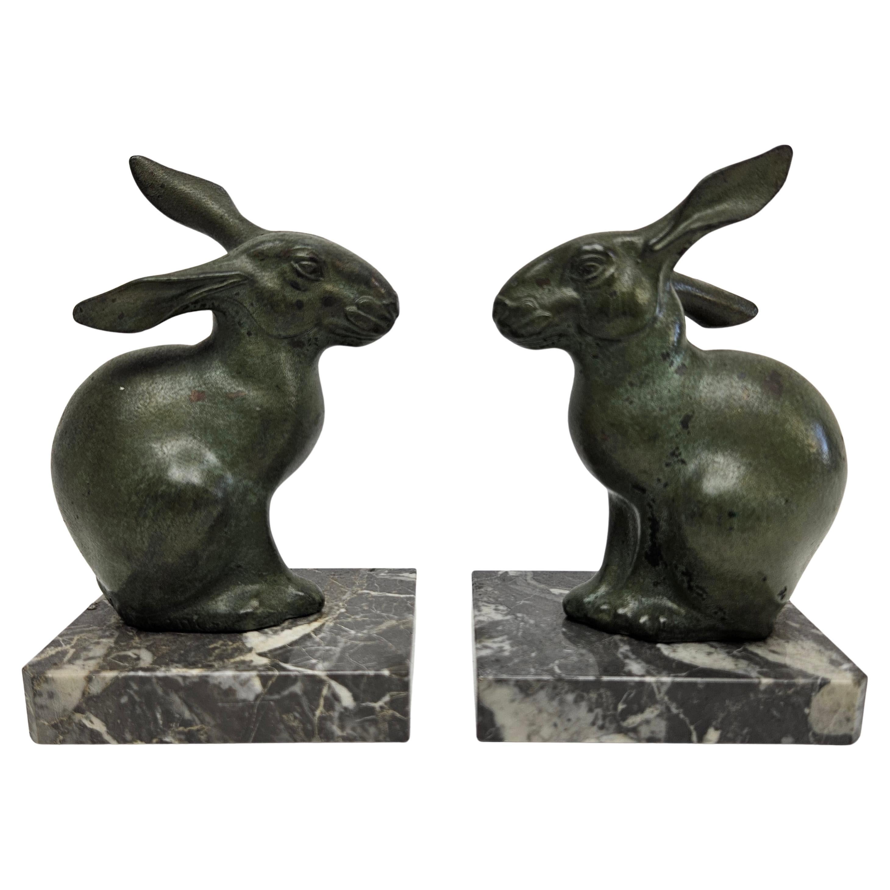 Pair Art Deco Bookends with Harer by Marti Font, 1920-1930 For Sale